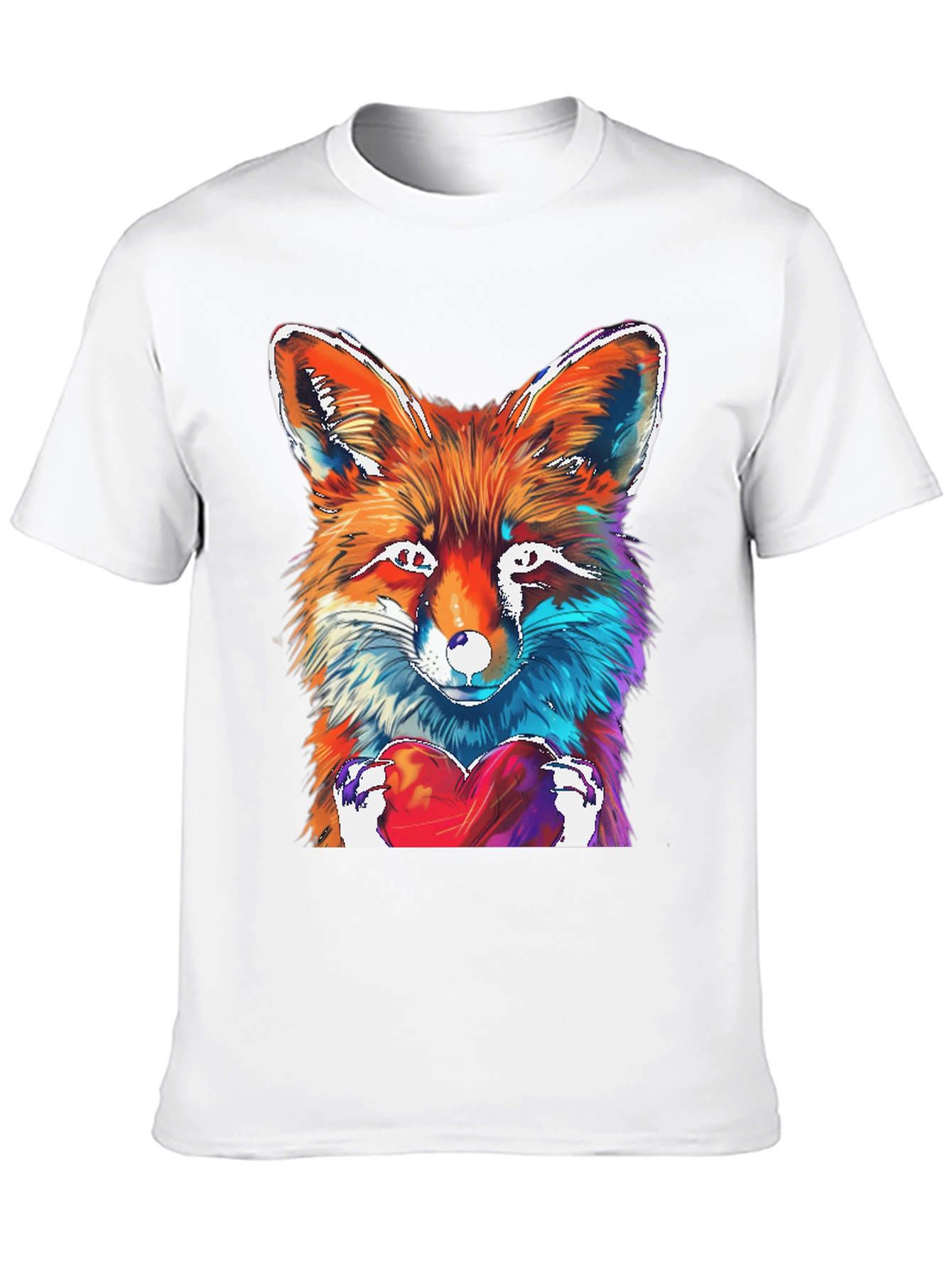 Fox Heart Graphic Tee - Unique Artistic Design