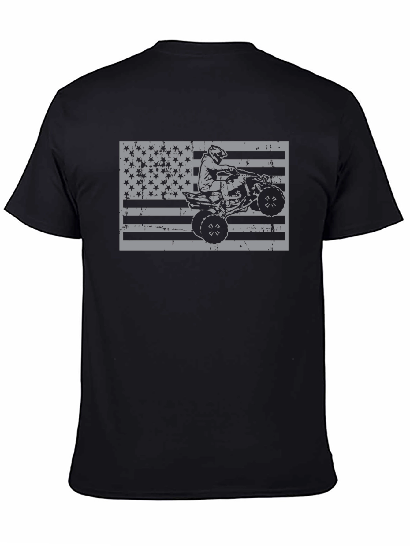 American Flag ATV Rider T-Shirt - Black