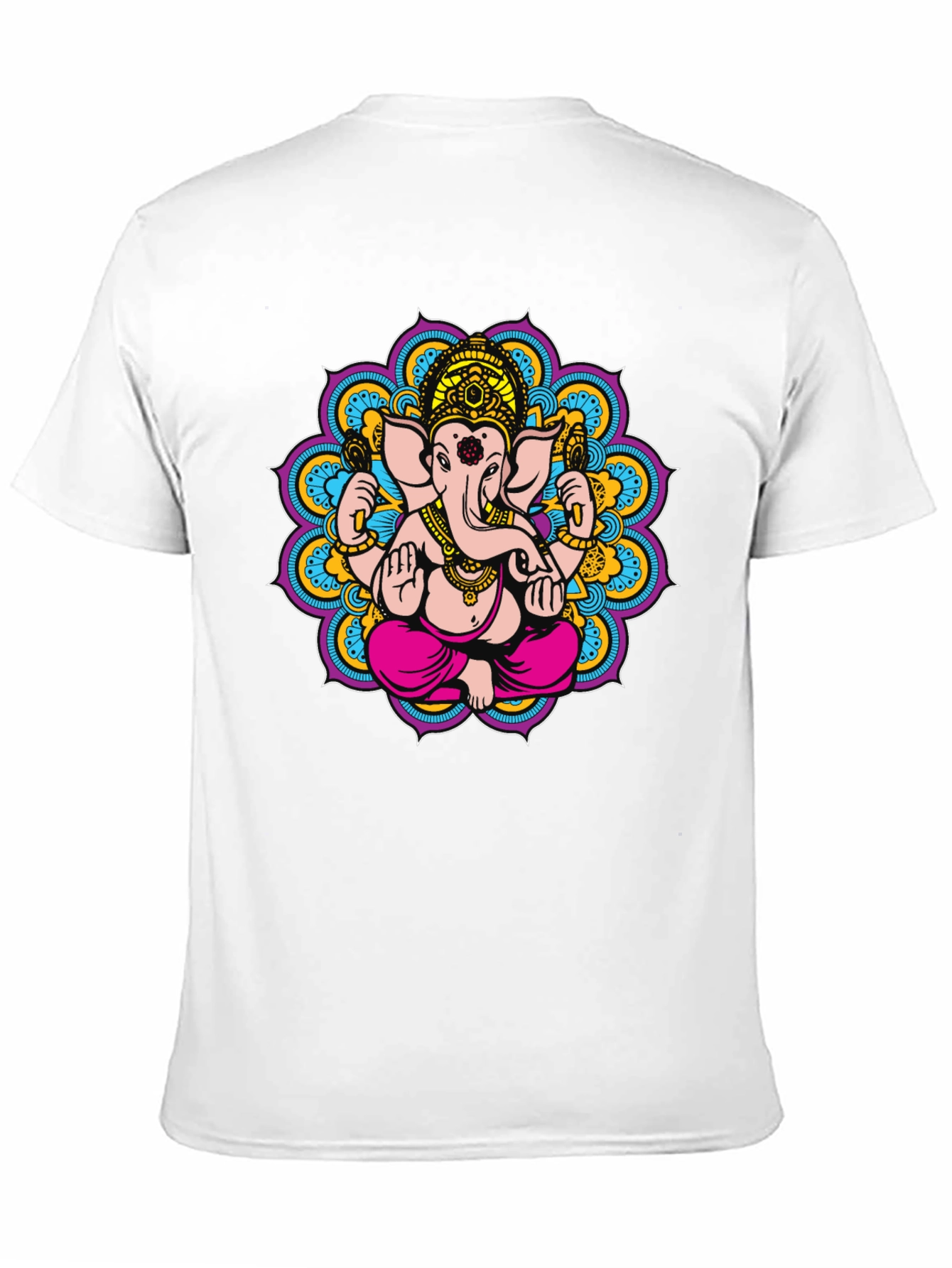 Ganesha Mandala Graphic Tee - Black Cotton Blend