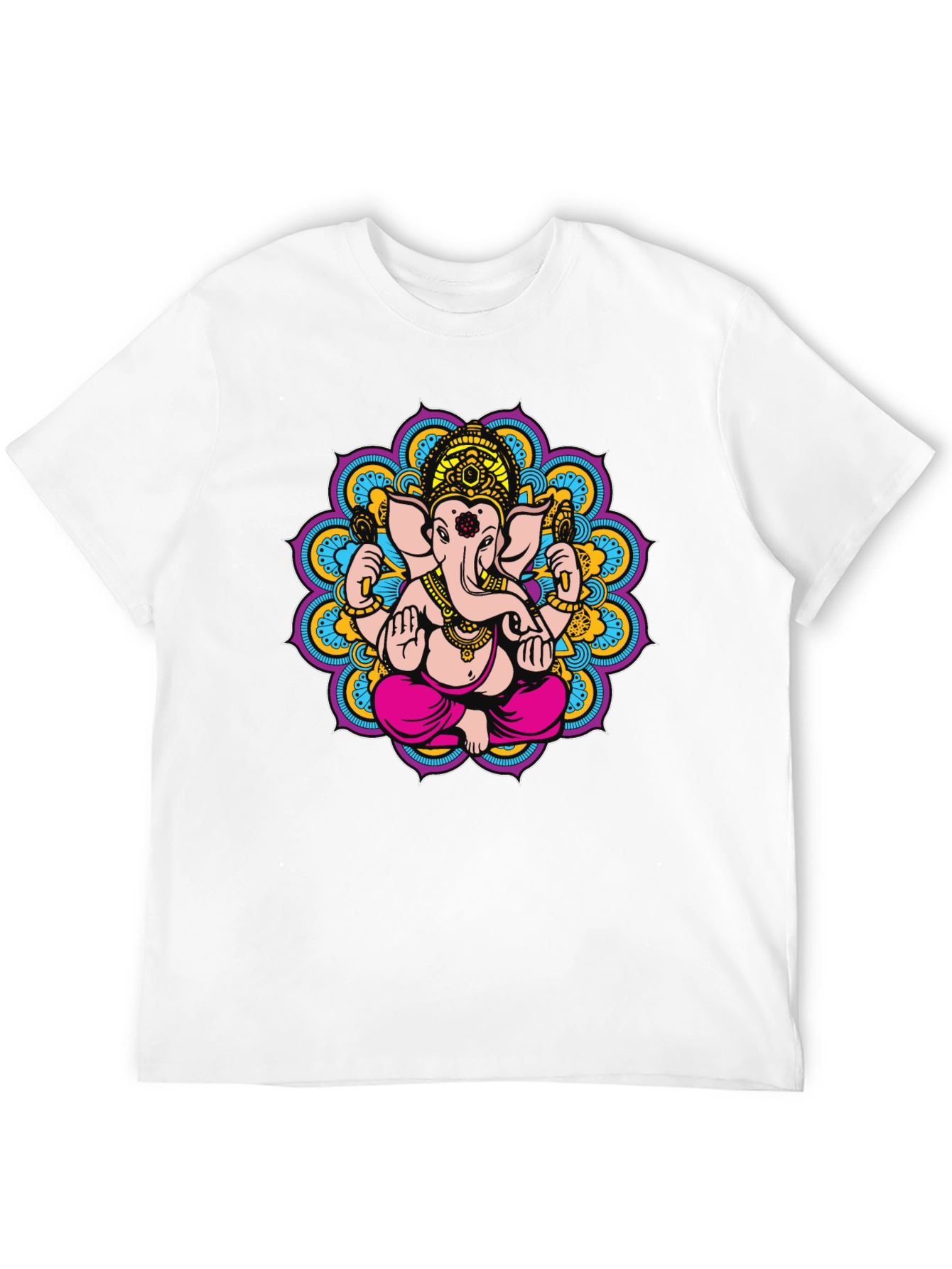 Ganesha Mandala Graphic Tee - Black Cotton Blend