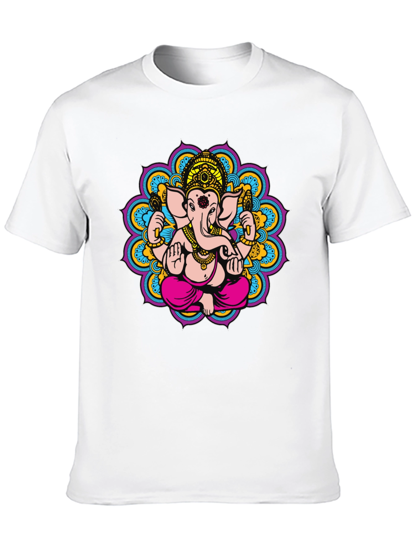 Ganesha Mandala Graphic Tee - Black Cotton Blend