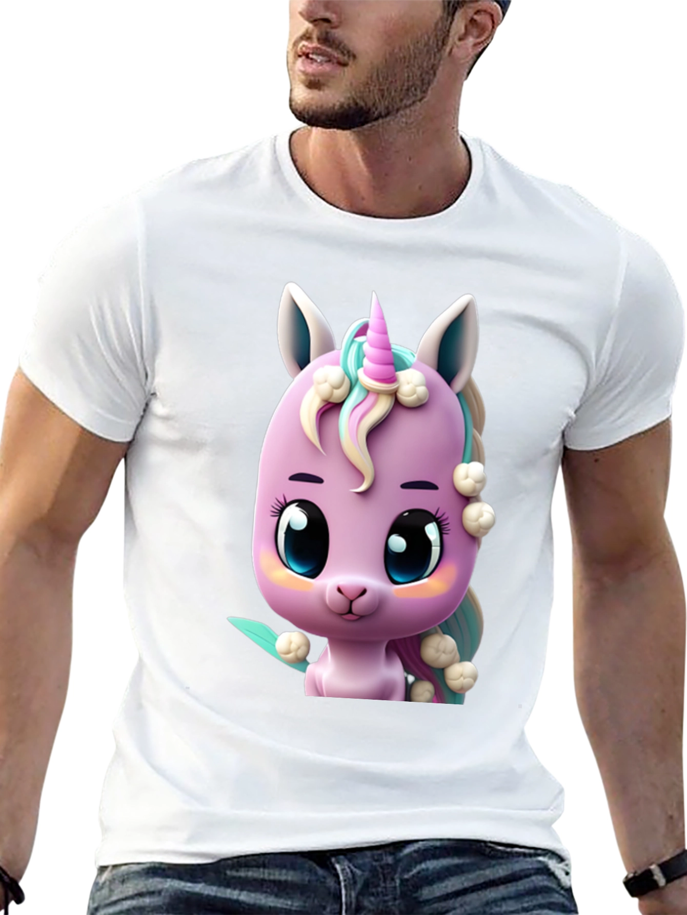 Cute Cartoon Unicorn Graphic T-Shirt