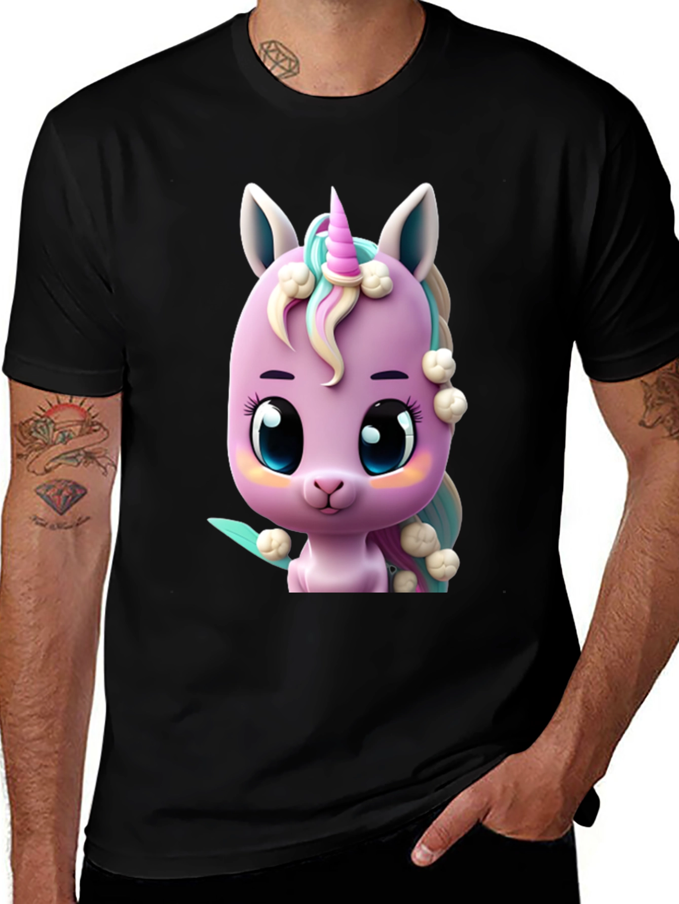 Cute Cartoon Unicorn Graphic T-Shirt