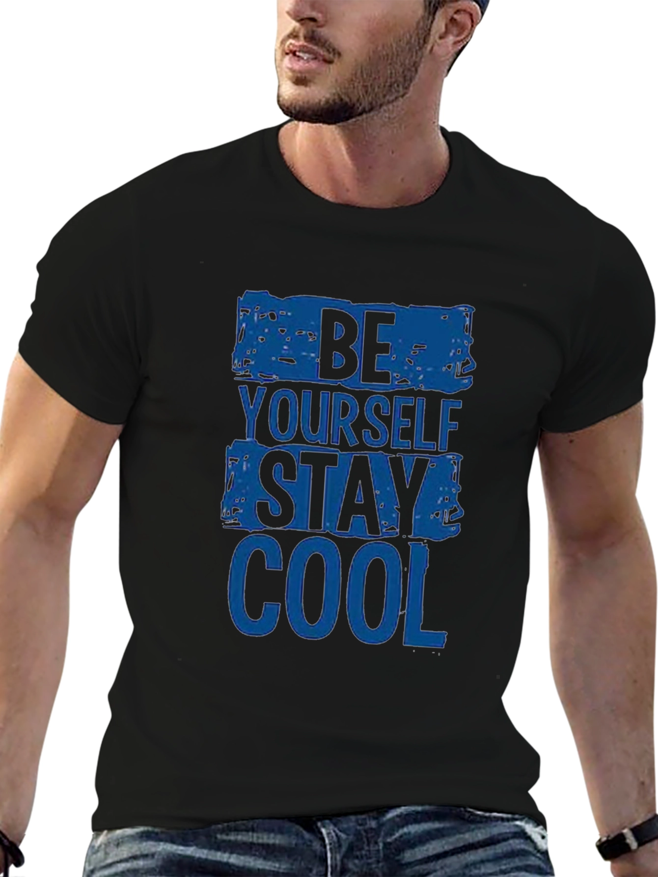 Be Yourself Stay Cool - Graphic Print T-Shirt