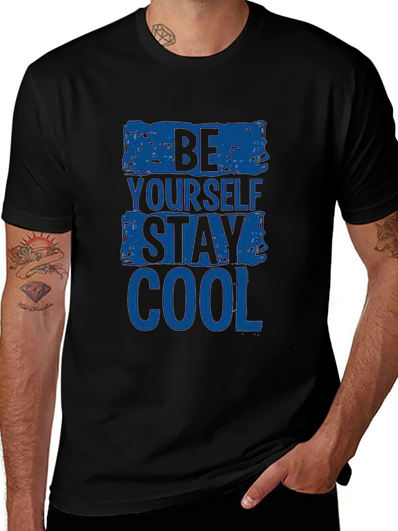 Be Yourself Stay Cool - Graphic Print T-Shirt
