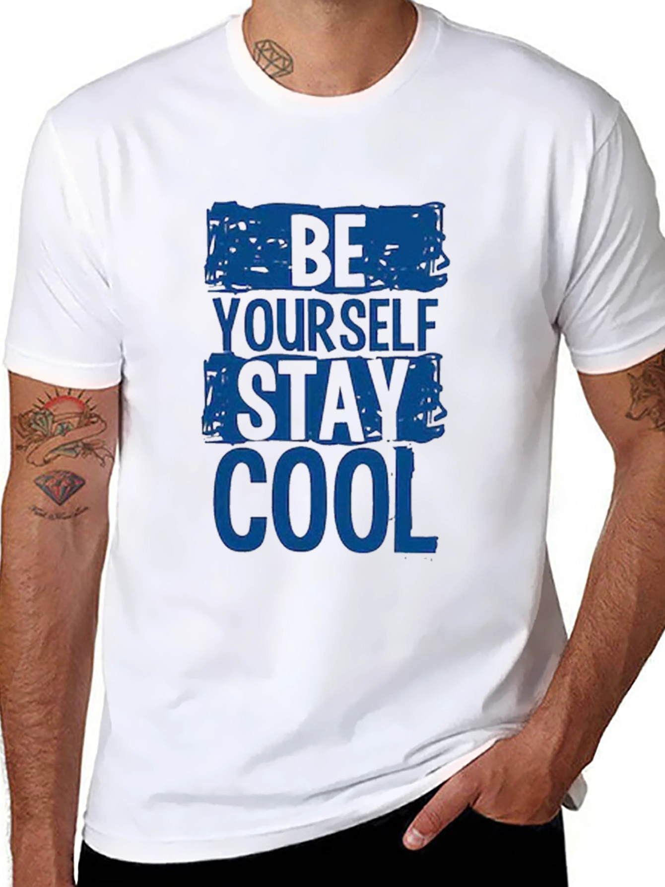 Be Yourself Stay Cool - Graphic Print T-Shirt