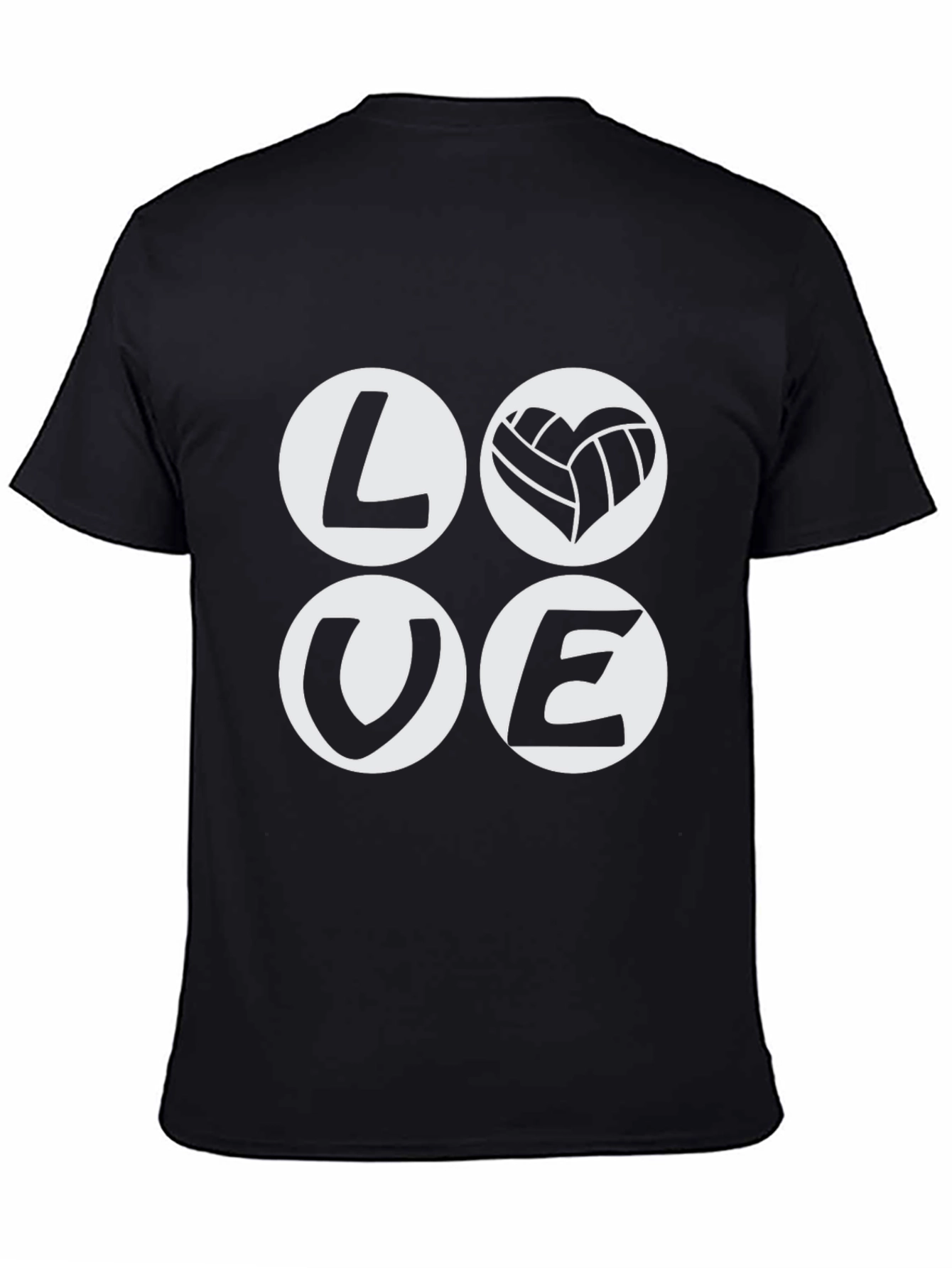 Love Volleyball Graphic Tee - Black Cotton T-Shirt