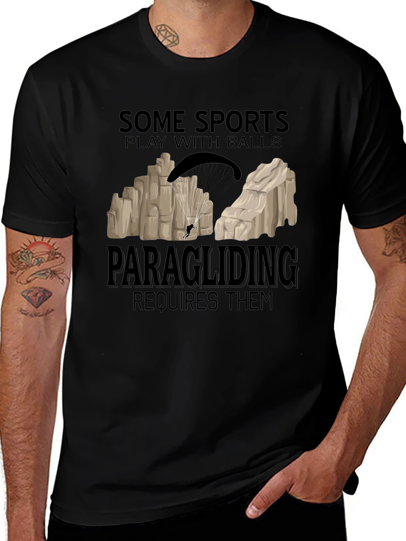 Paragliding Requires Balls Graphic Tee