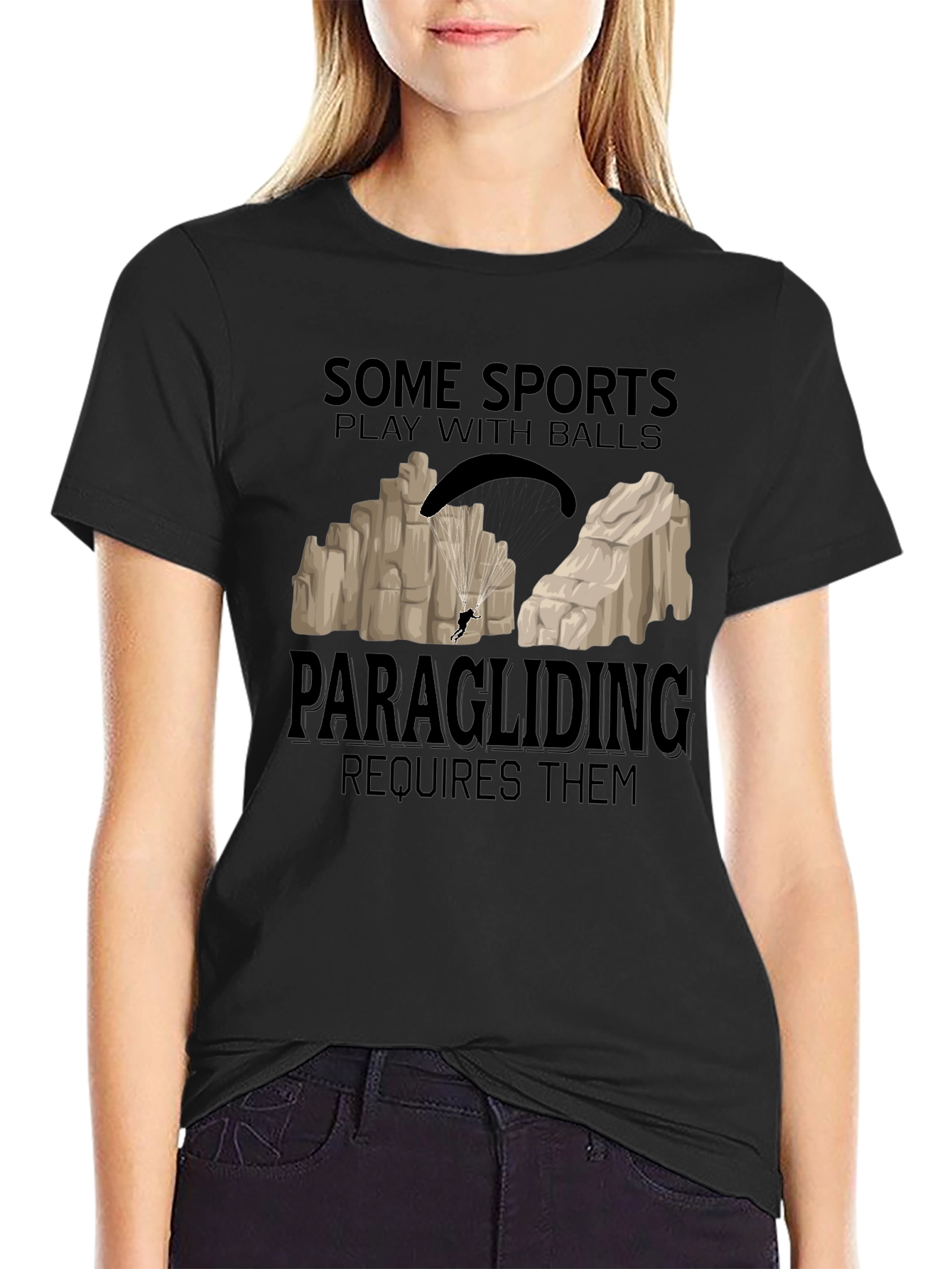 Paragliding Requires Balls Graphic Tee