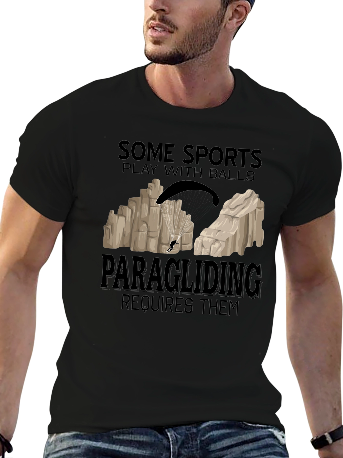 Paragliding Requires Balls Graphic Tee