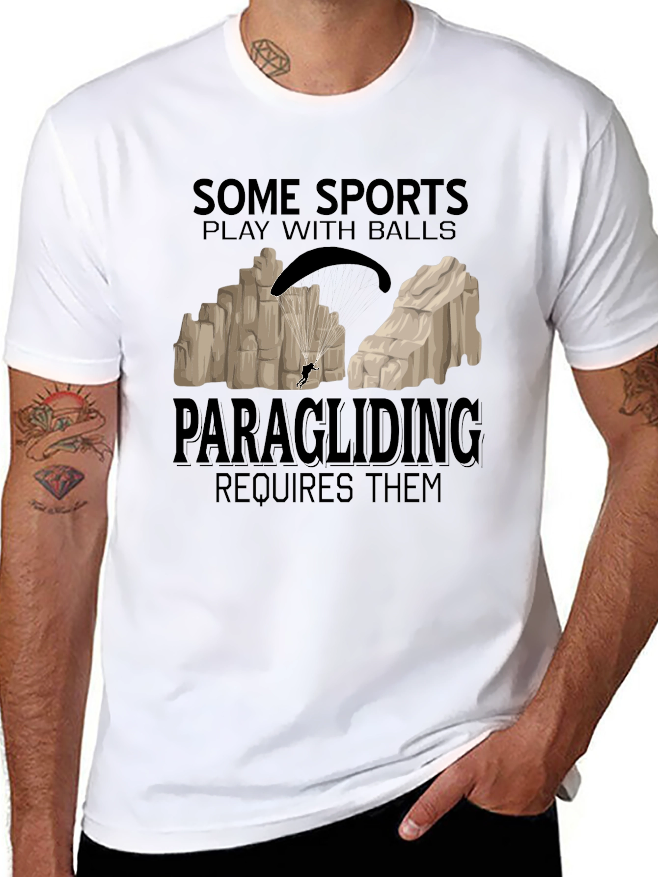 Paragliding Requires Balls Graphic Tee