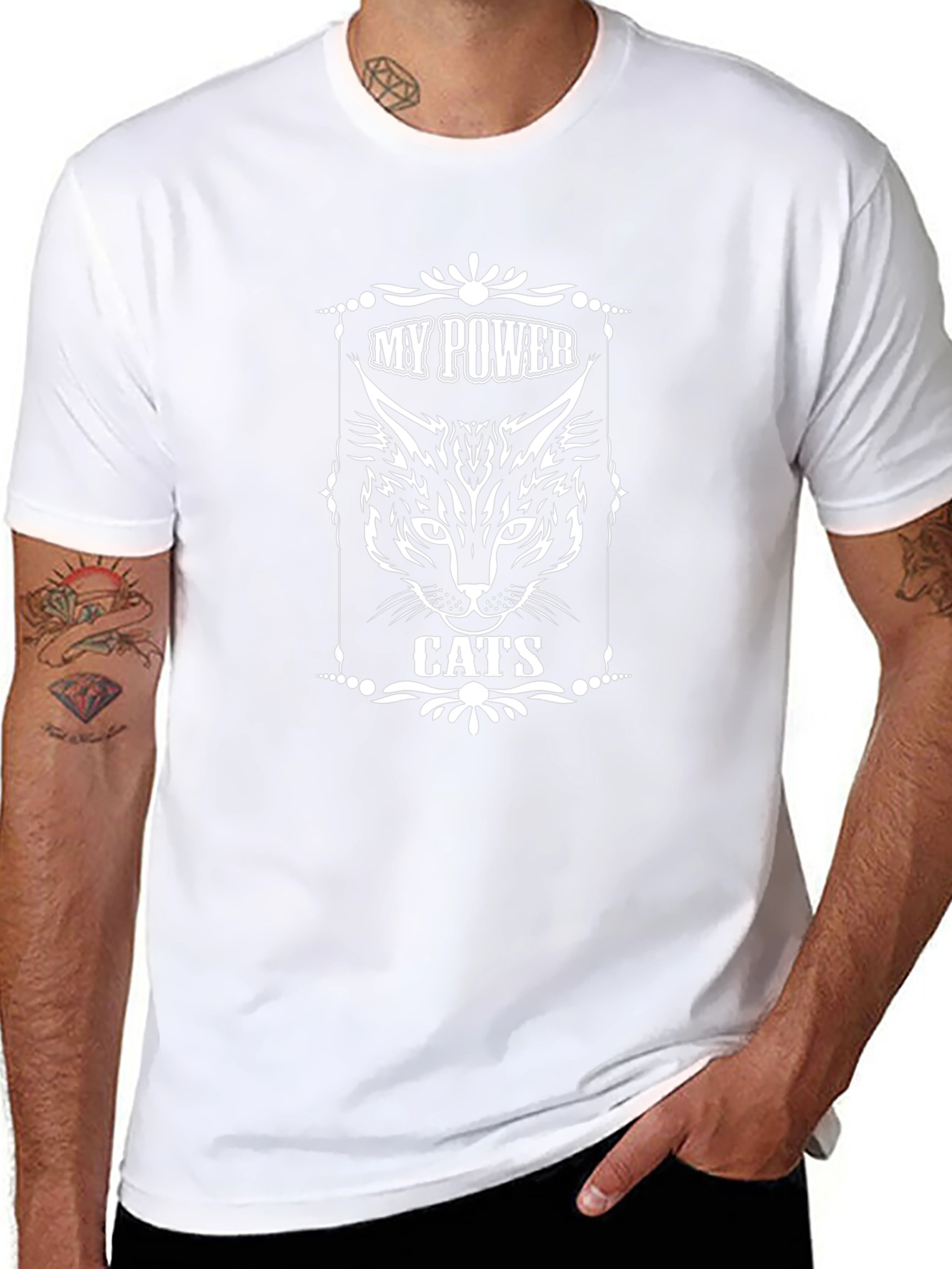 My Power Cats Black T-Shirt