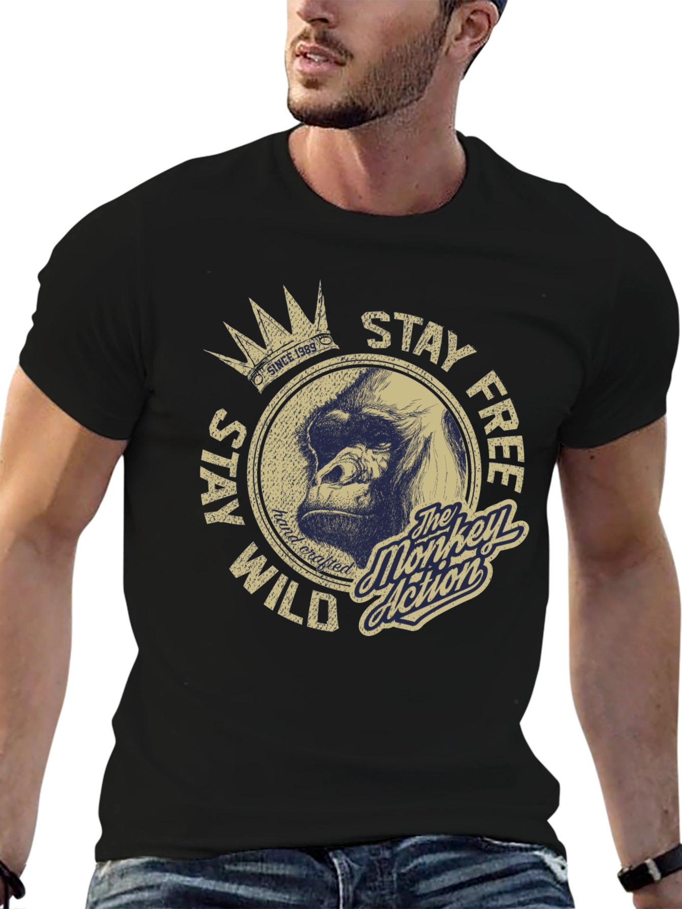 Stay Wild Monkey Graphic T-Shirt