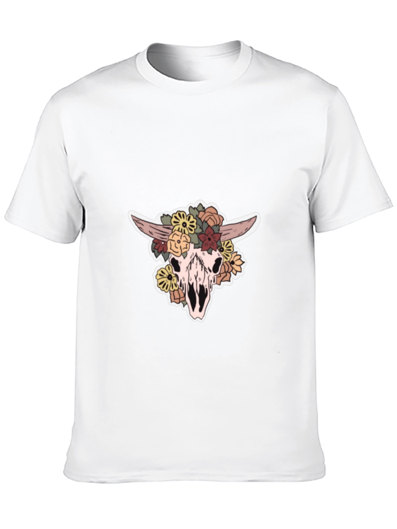 Floral Skull Graphic T-Shirt