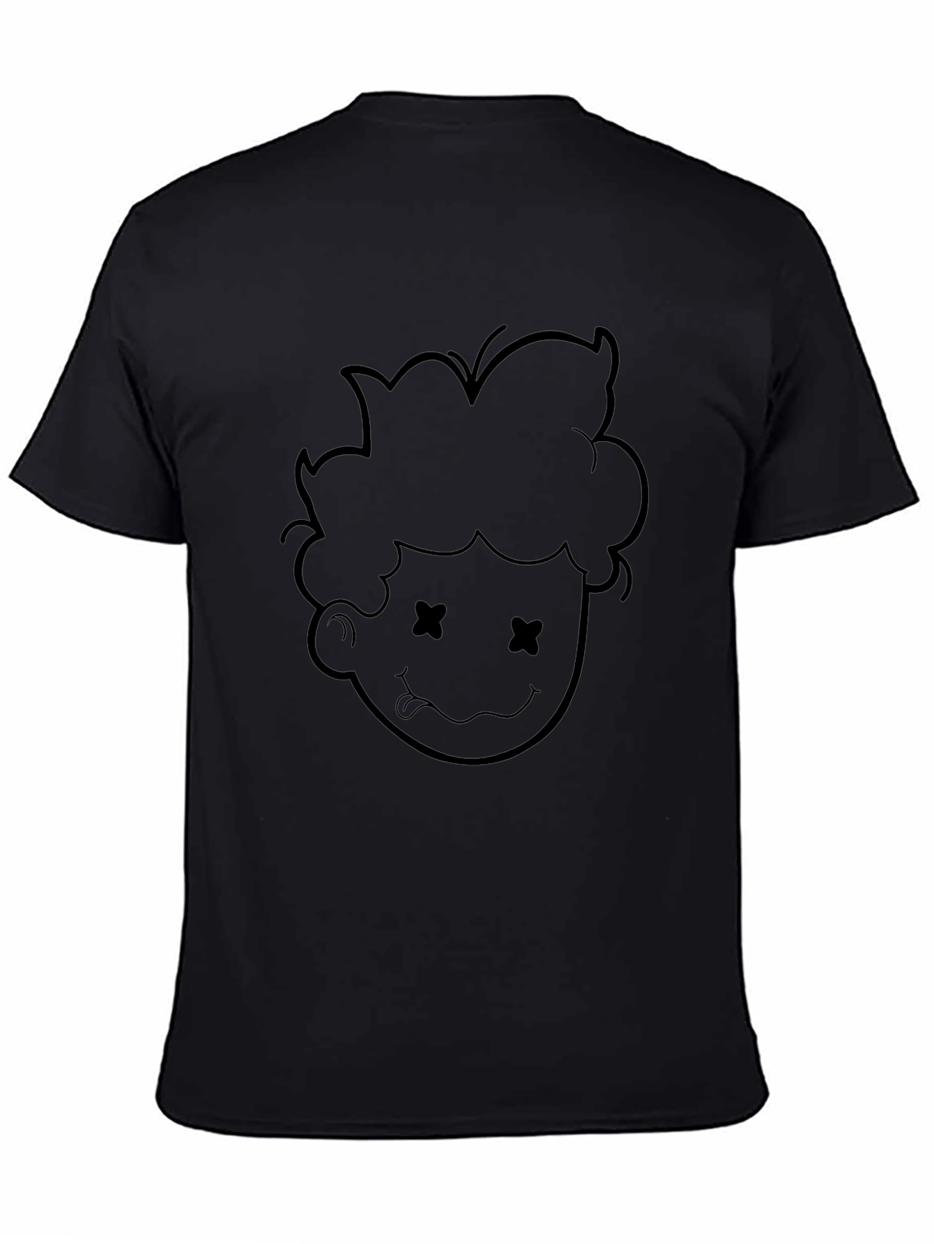 Black Cartoon Face Graphic Tee