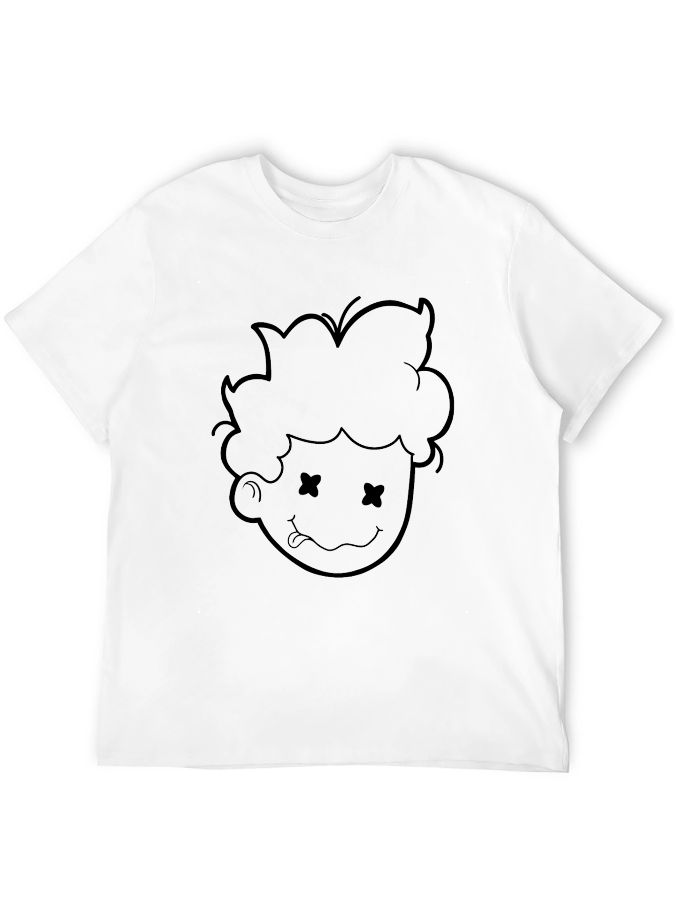 Black Cartoon Face Graphic Tee
