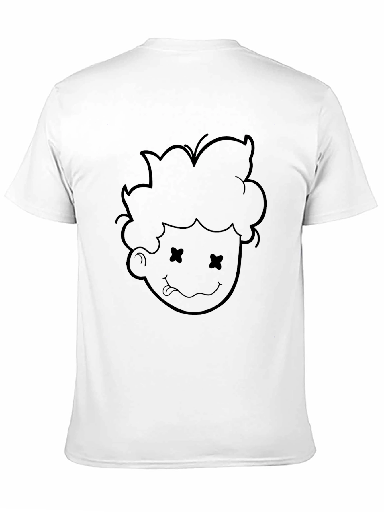 Black Cartoon Face Graphic Tee