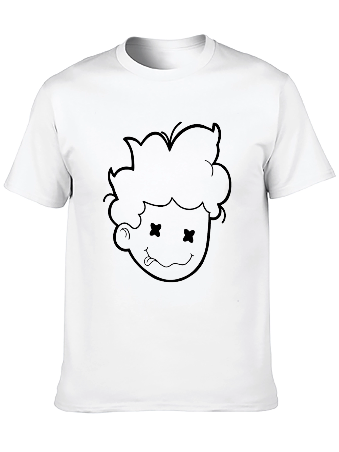 Black Cartoon Face Graphic Tee