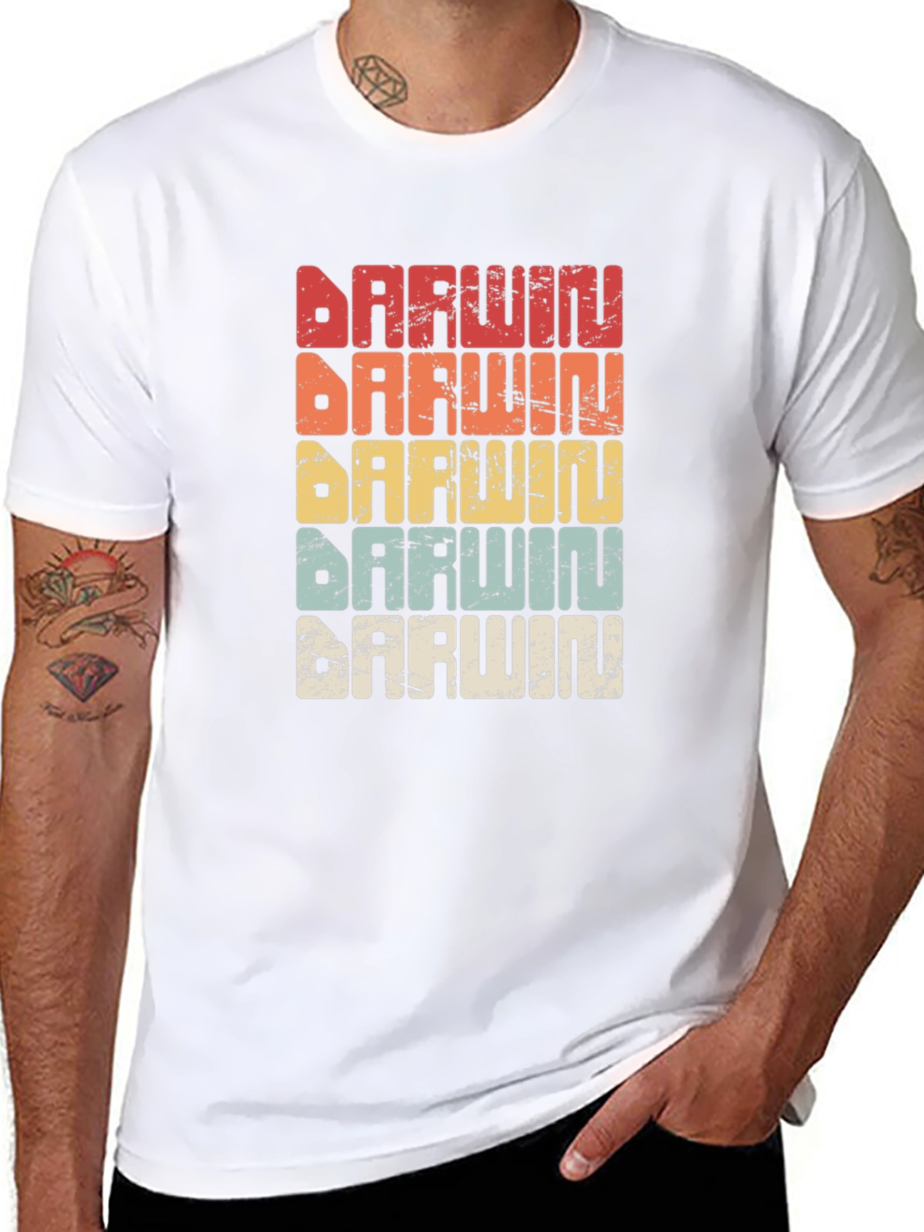 Darwin Retro T-Shirt - Evolution Design