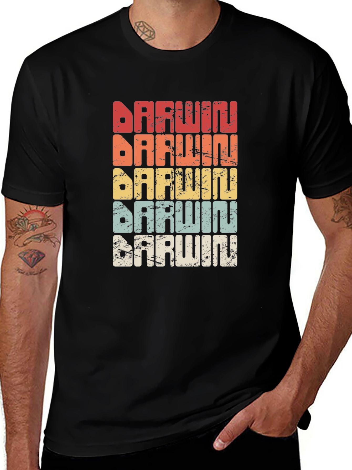 Darwin Retro T-Shirt - Evolution Design