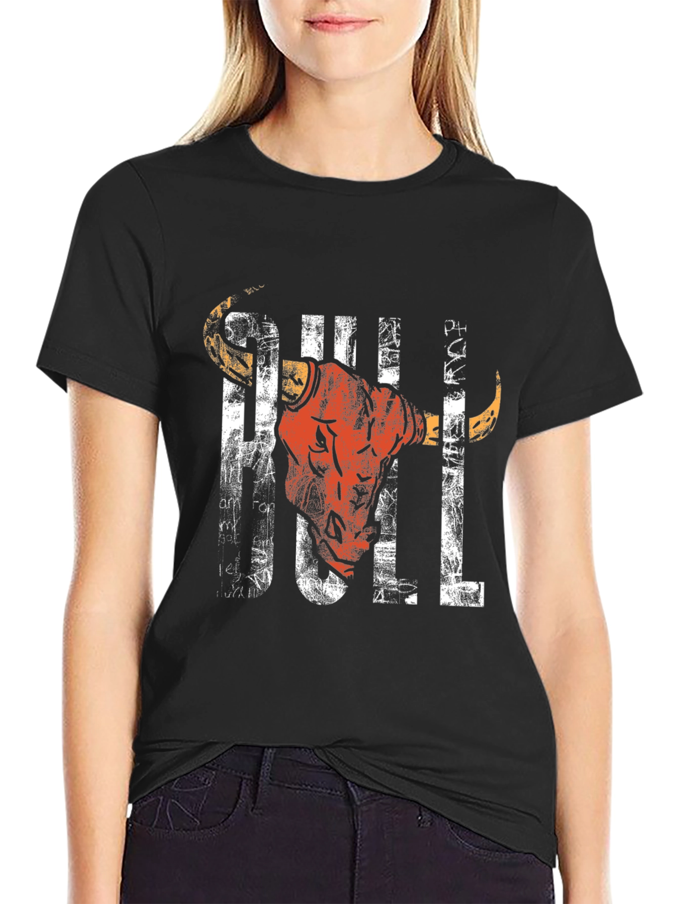 Cool Graphic Bull T-Shirt - Black