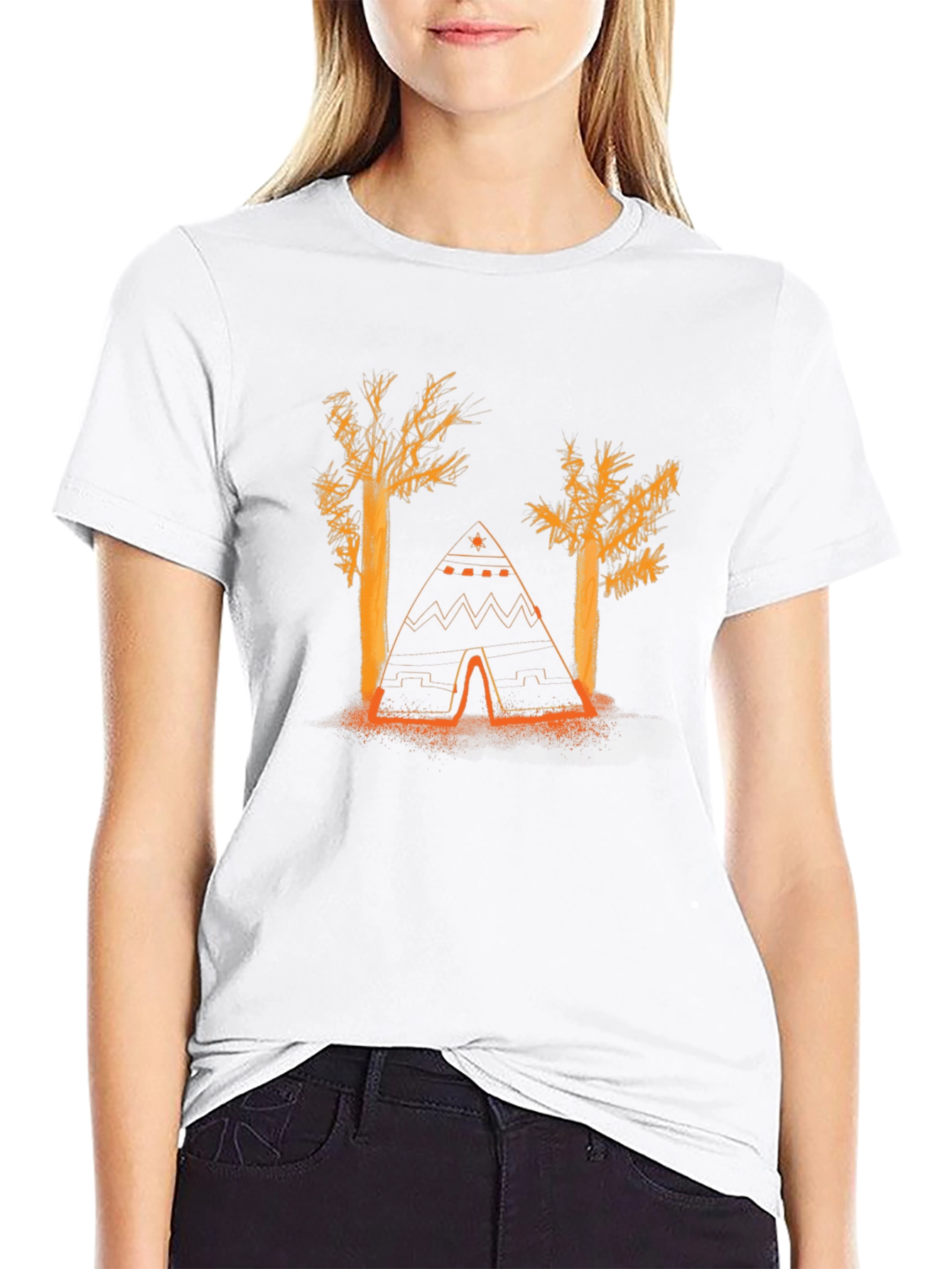 Nature Tee: Tent and Trees Graphic T-Shirt