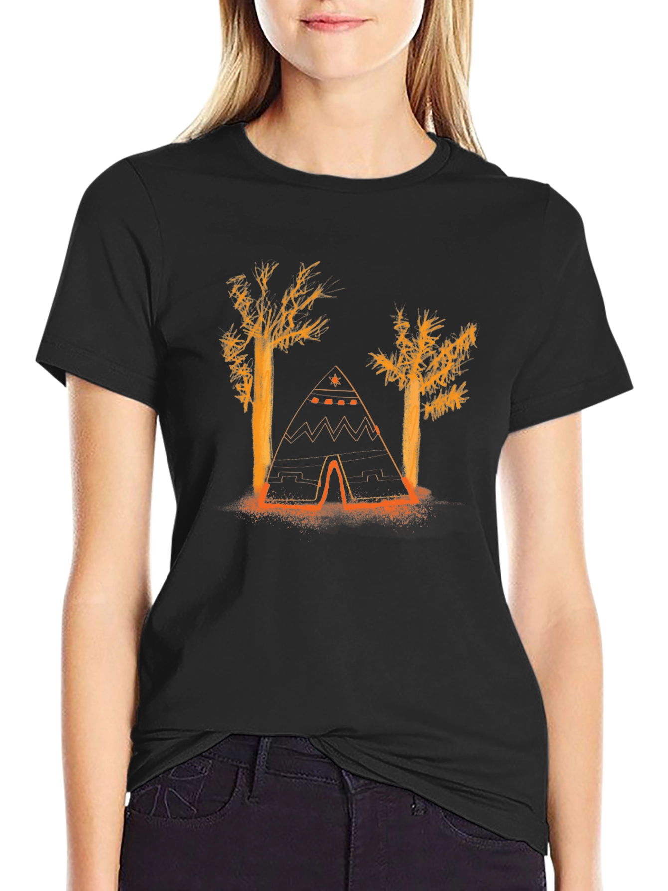 Nature Tee: Tent and Trees Graphic T-Shirt