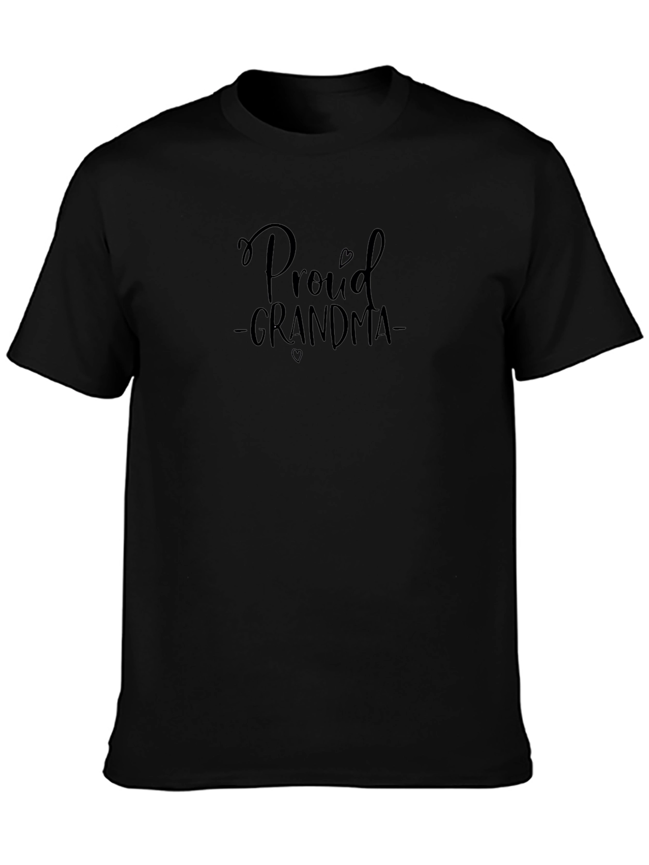 Proud Grandma Black Graphic T-Shirt