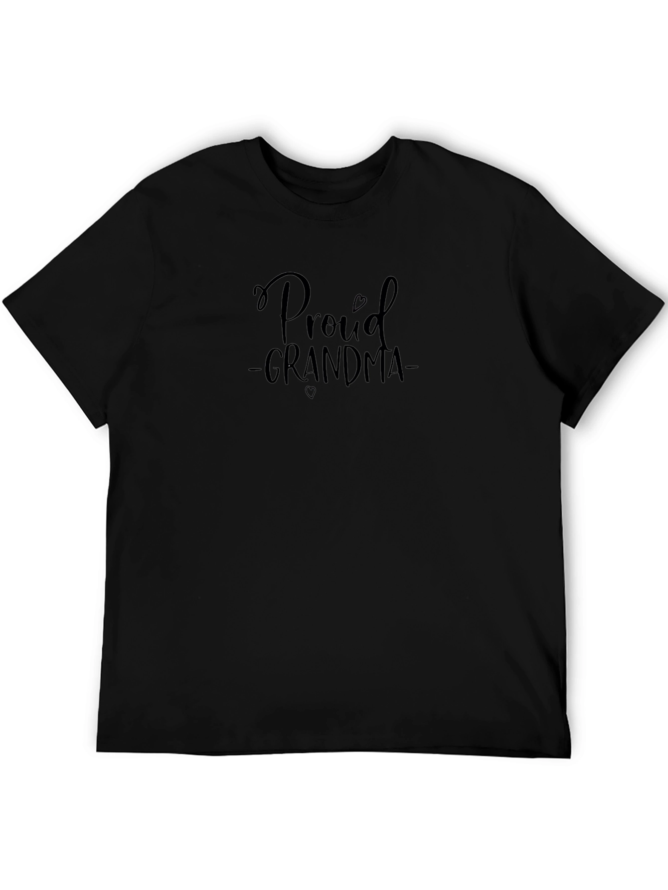 Proud Grandma Black Graphic T-Shirt