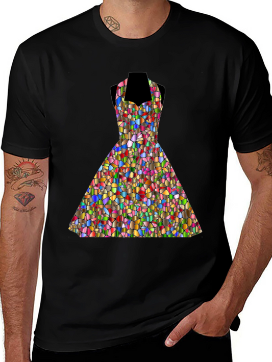 Stained Glass Dress Graphic Tee - Unique Design