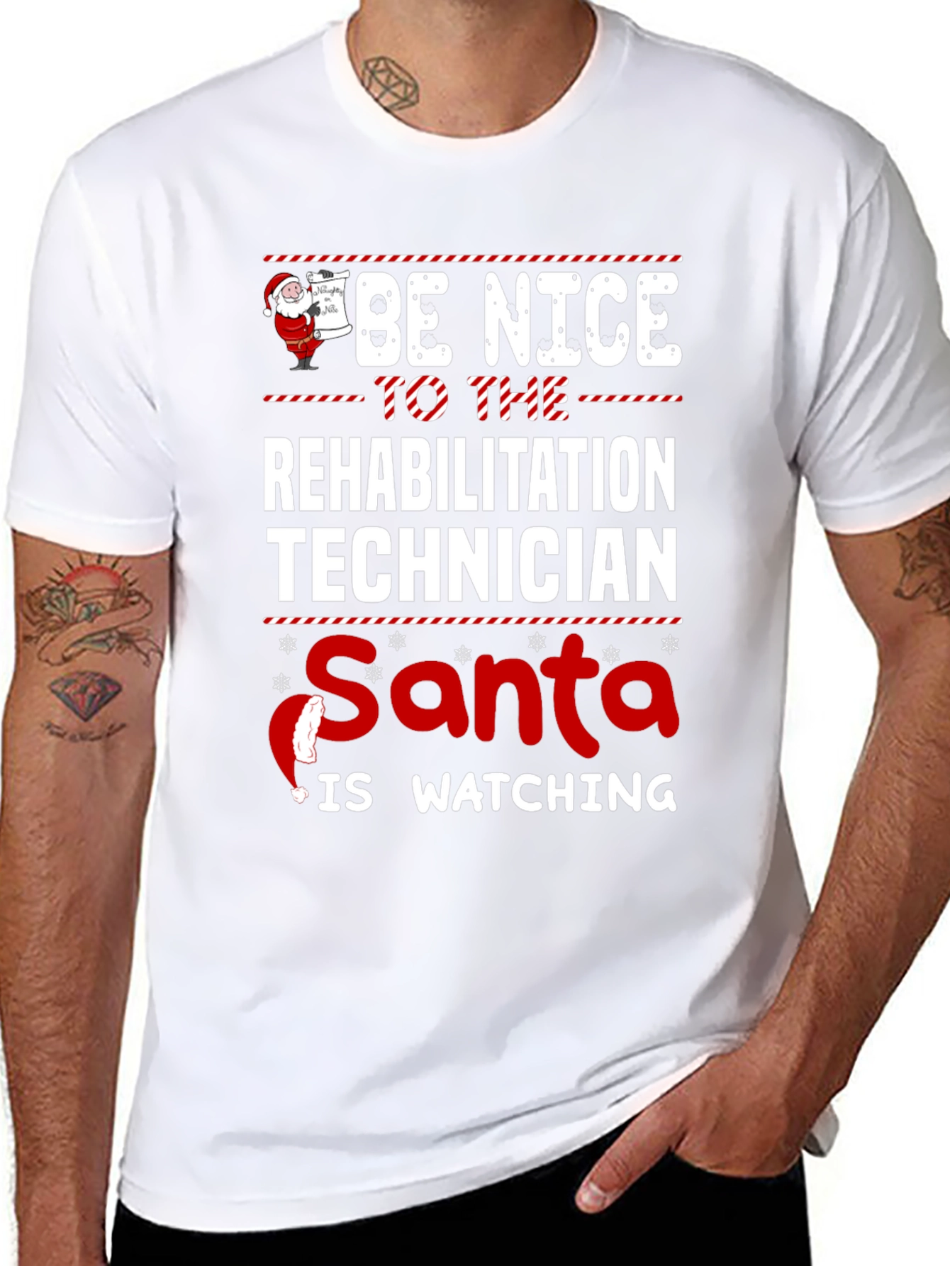 Be Nice To The Rehabilitation Technician Santa Shirt