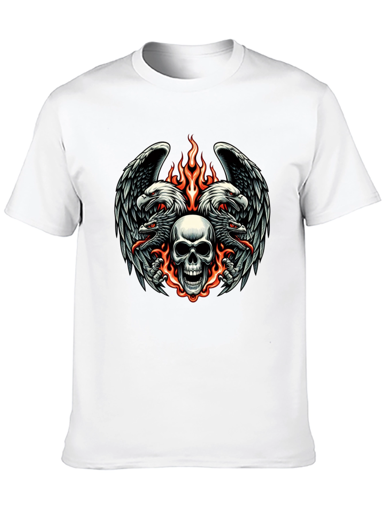 Skull & Eagle Graphic Print Tee