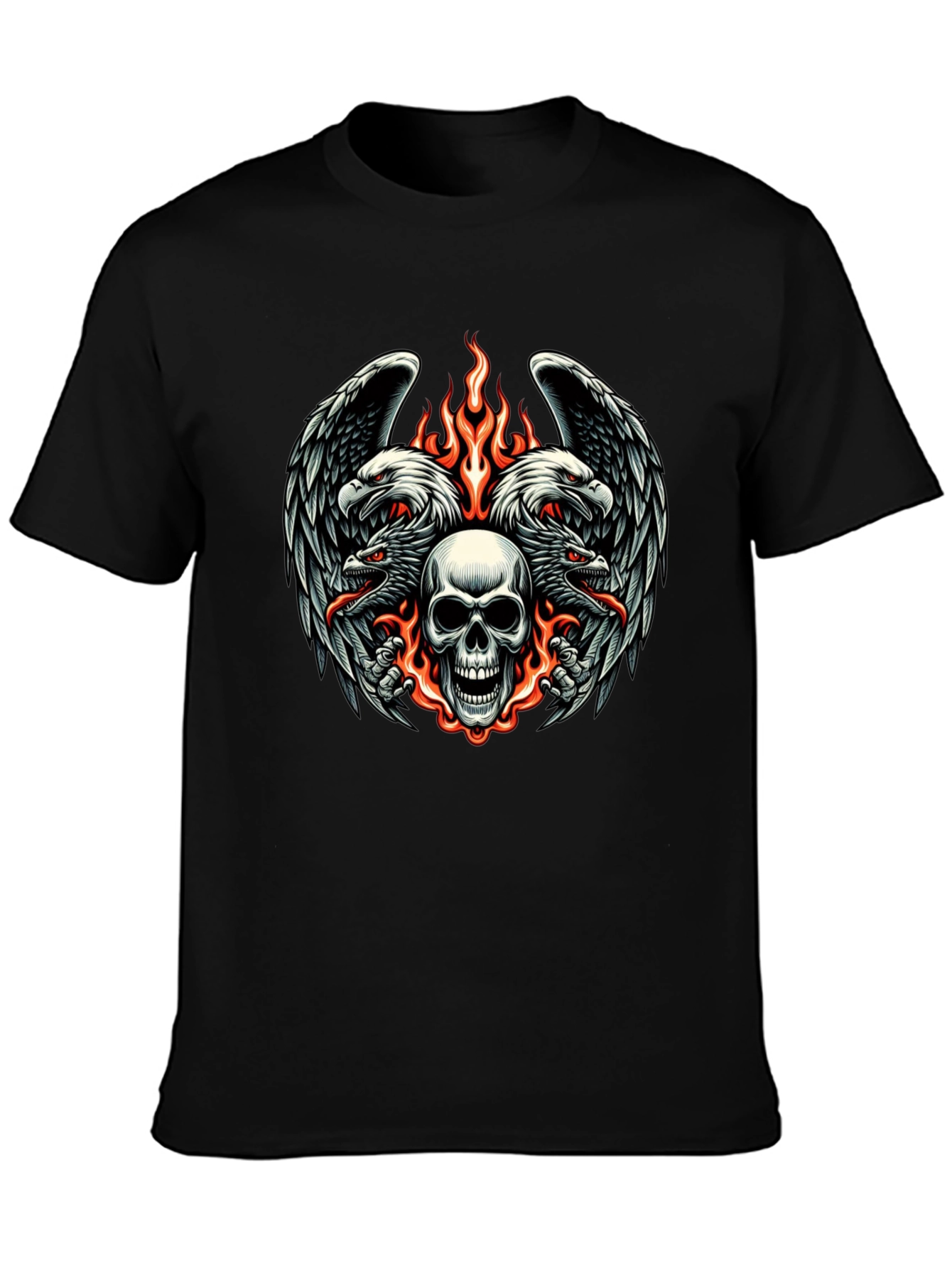 Skull & Eagle Graphic Print Tee