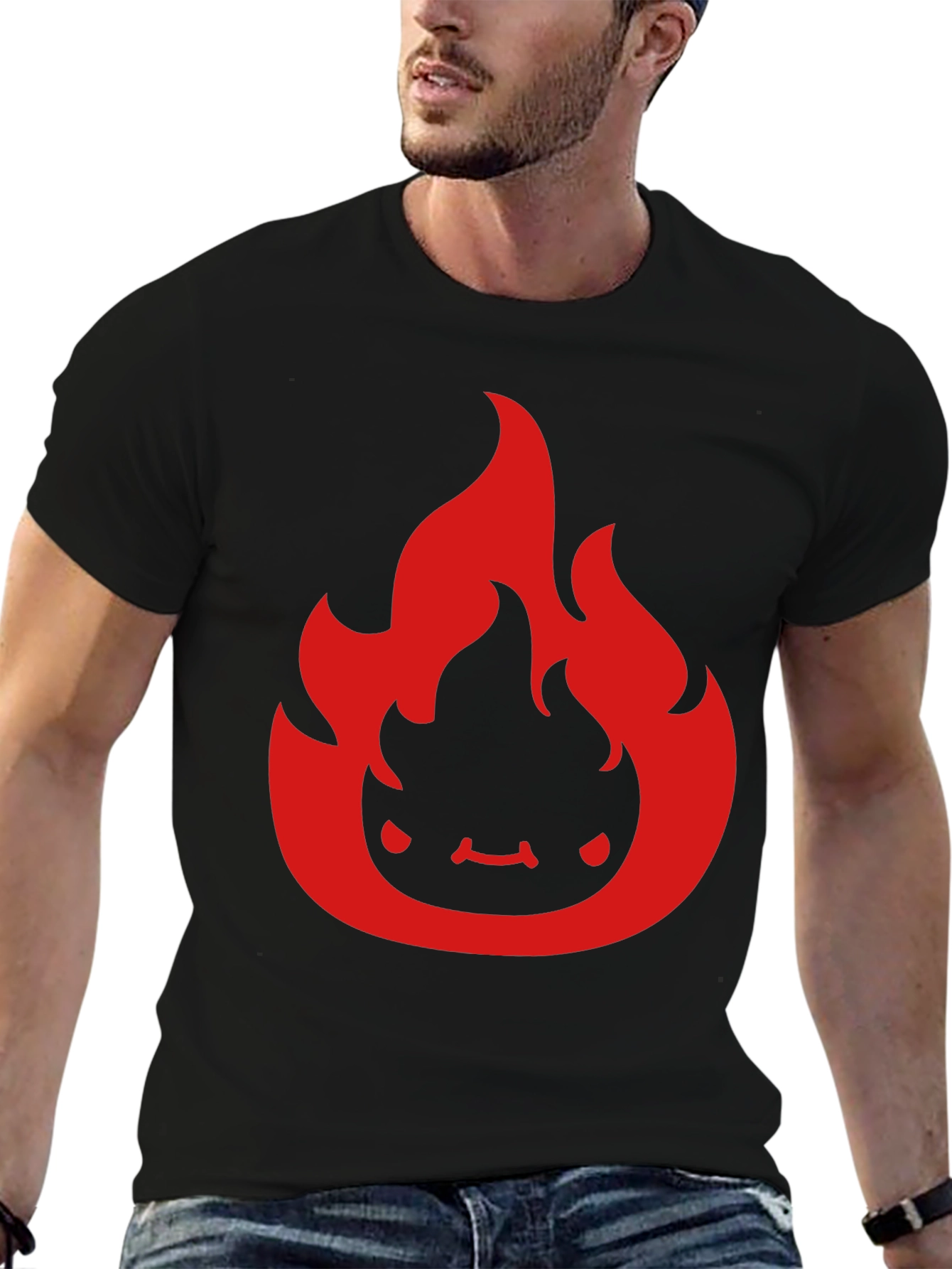 Fiery Character Graphic Tee - Soft Cotton Comfort