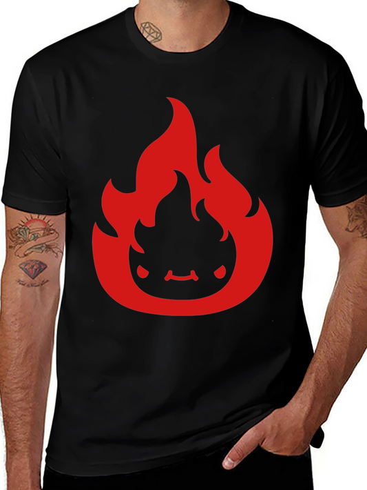 Fiery Character Graphic Tee - Soft Cotton Comfort