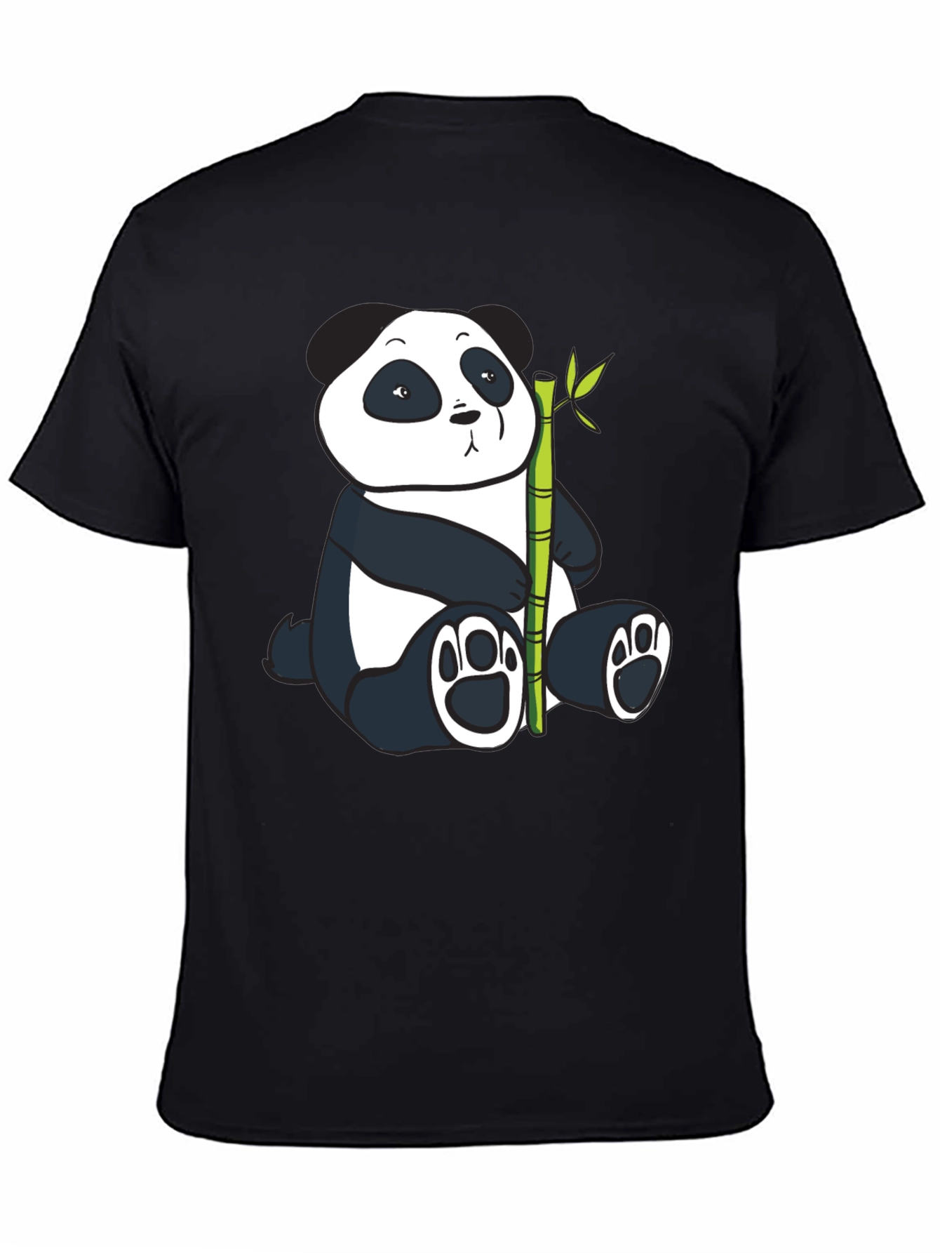 Panda and Bamboo Graphic Tee - Black