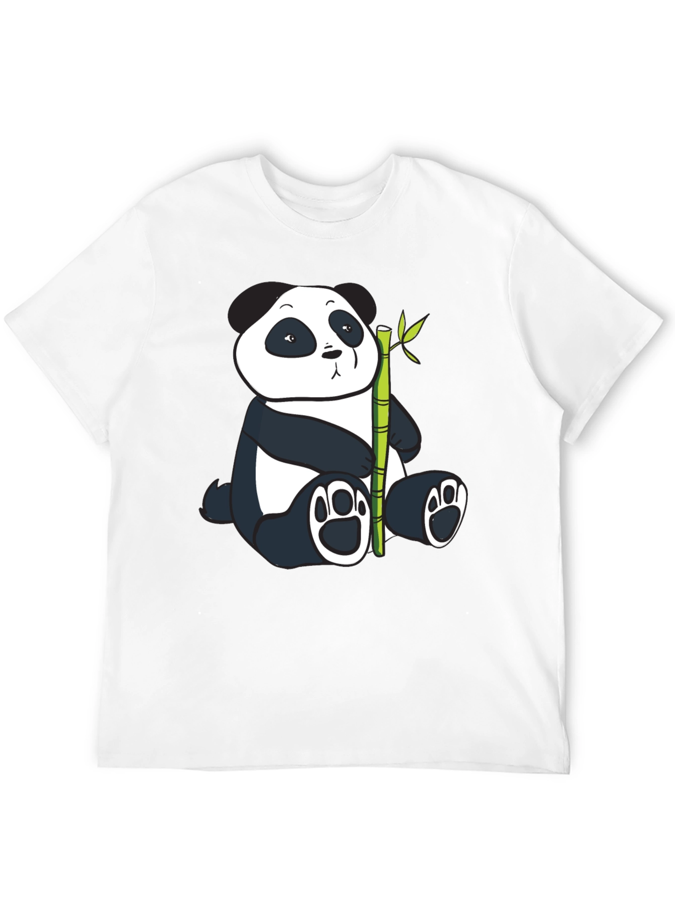 Panda and Bamboo Graphic Tee - Black