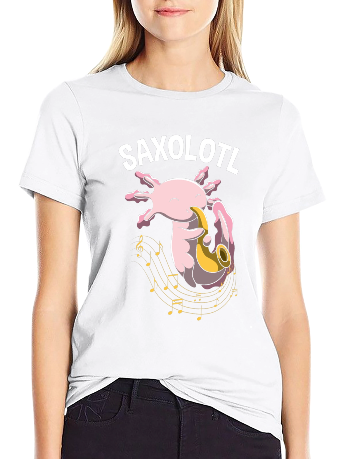 Saxolotl T-Shirt - Axolotl Saxophone Player Tee
