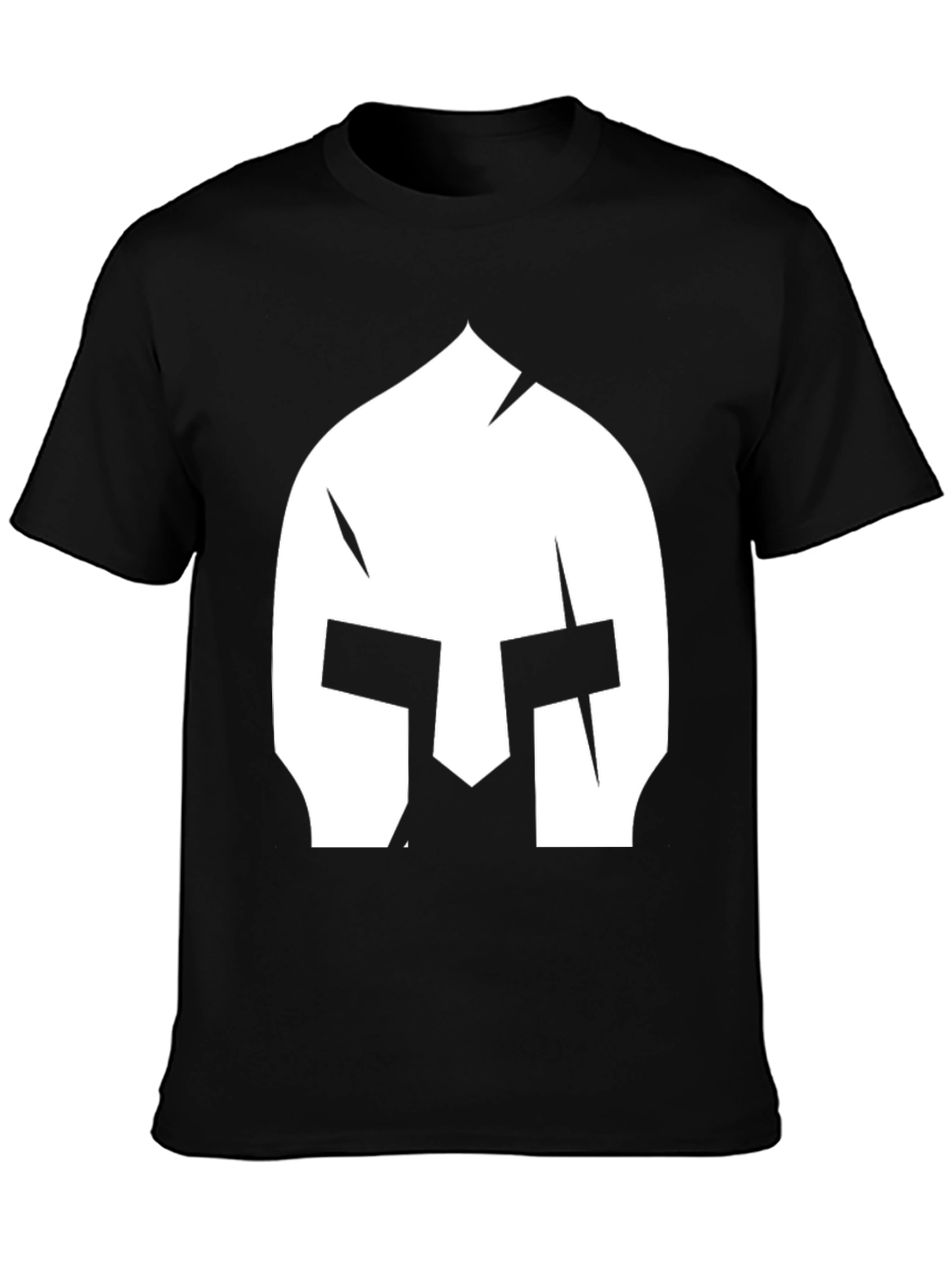 Spartan Helmet Graphic Tee - Black Cotton T-Shirt