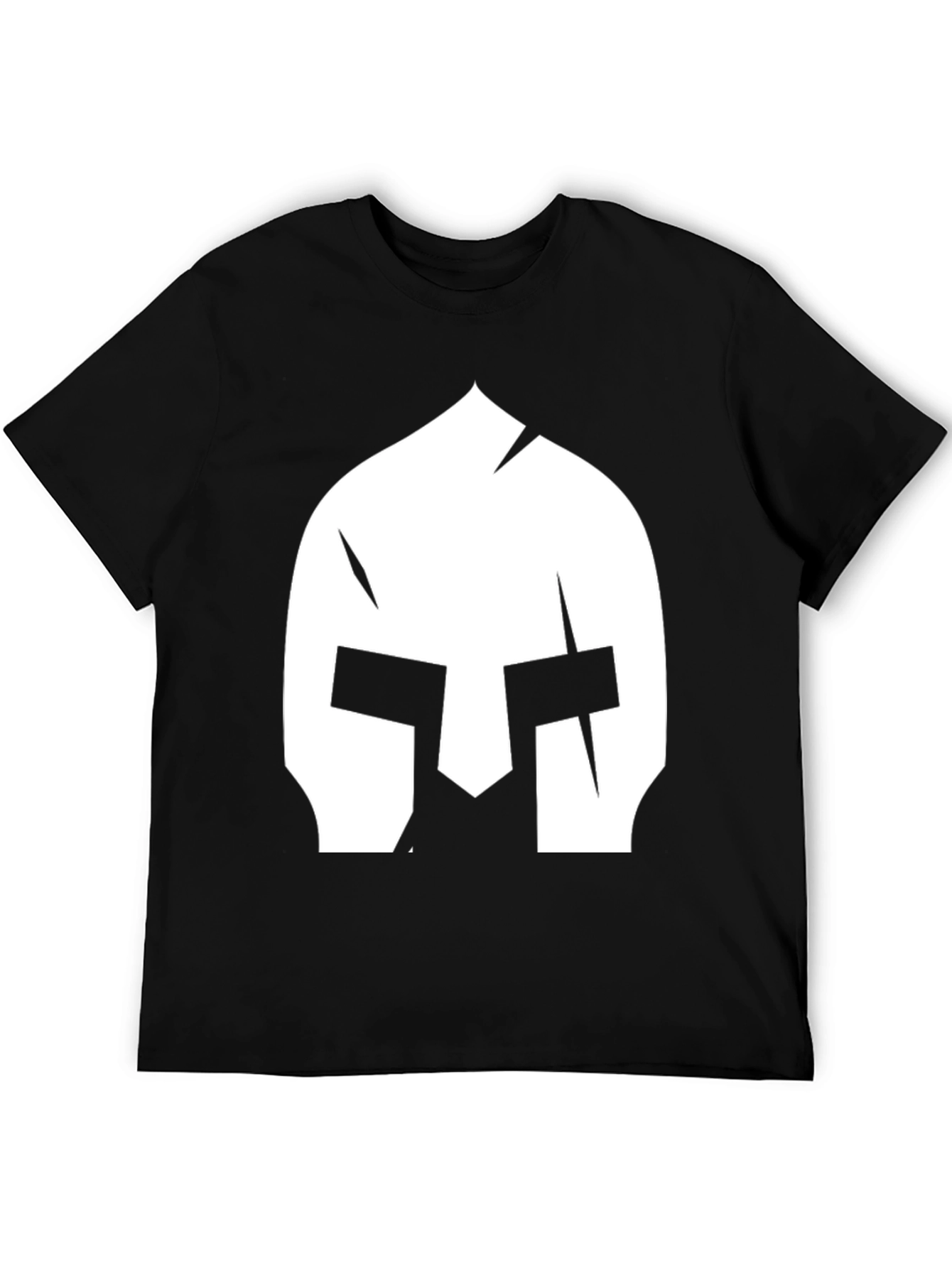 Spartan Helmet Graphic Tee - Black Cotton T-Shirt