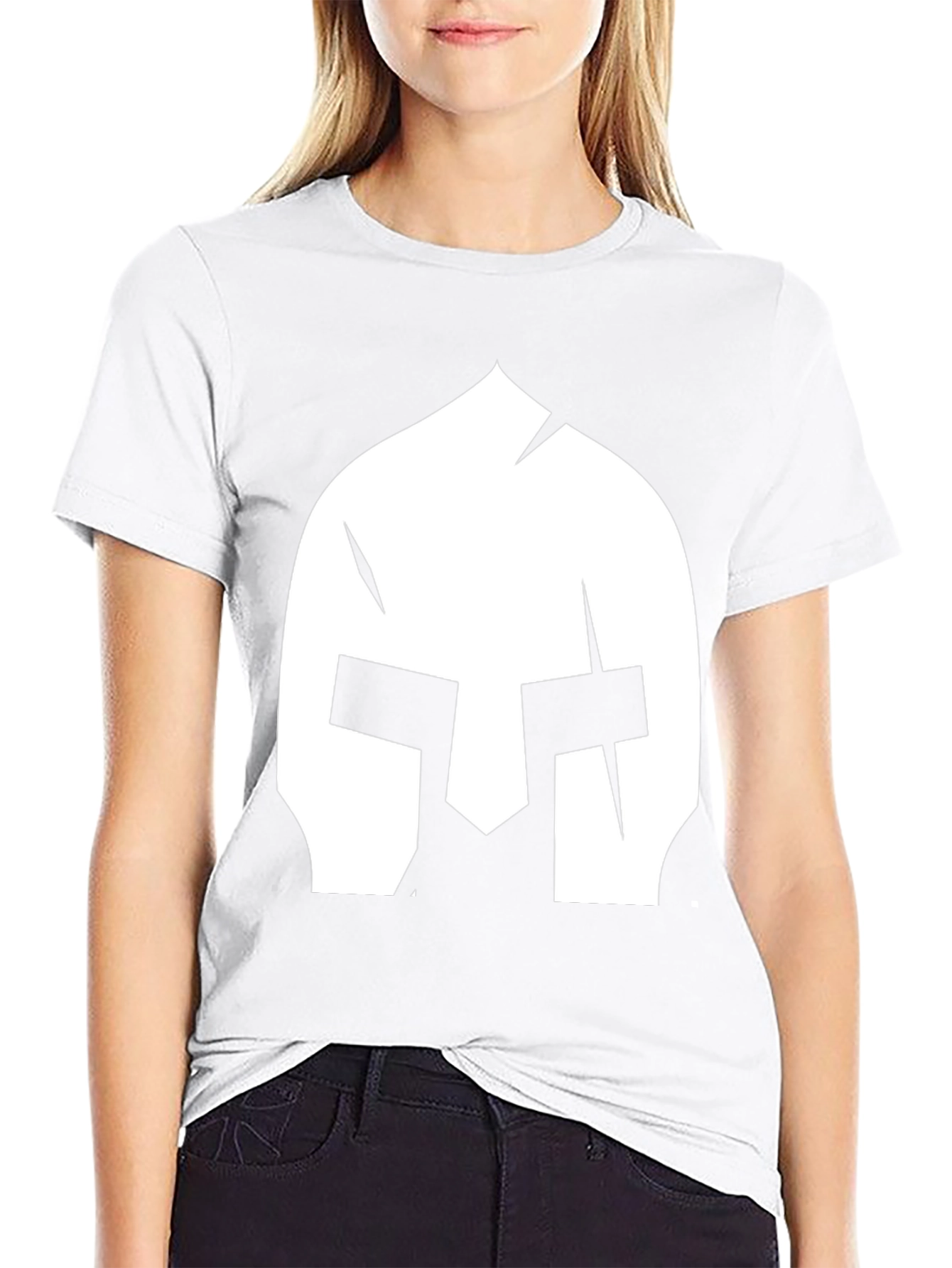 Spartan Helmet Graphic Tee - Black Cotton T-Shirt