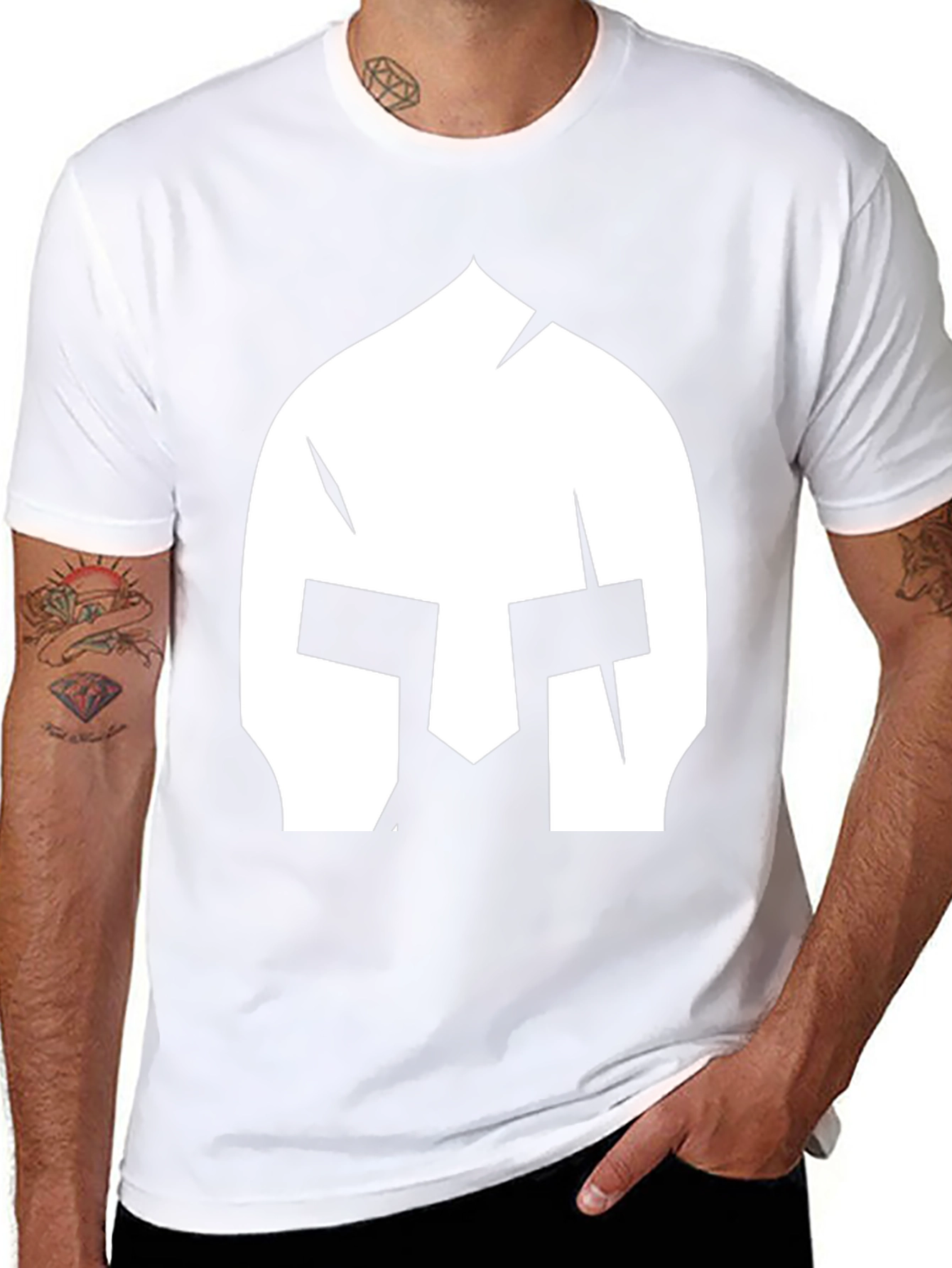 Spartan Helmet Graphic Tee - Black Cotton T-Shirt