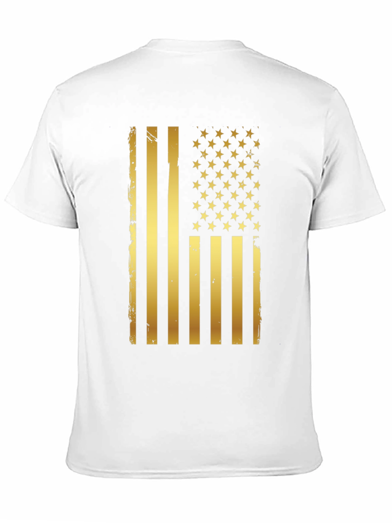 Distressed Gold American Flag Graphic T-Shirt