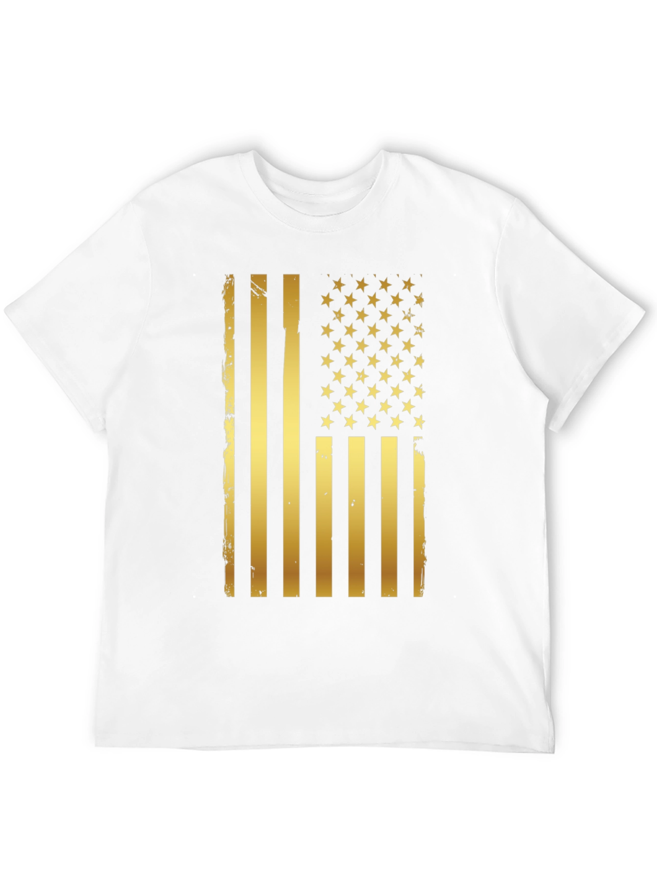 Distressed Gold American Flag Graphic T-Shirt