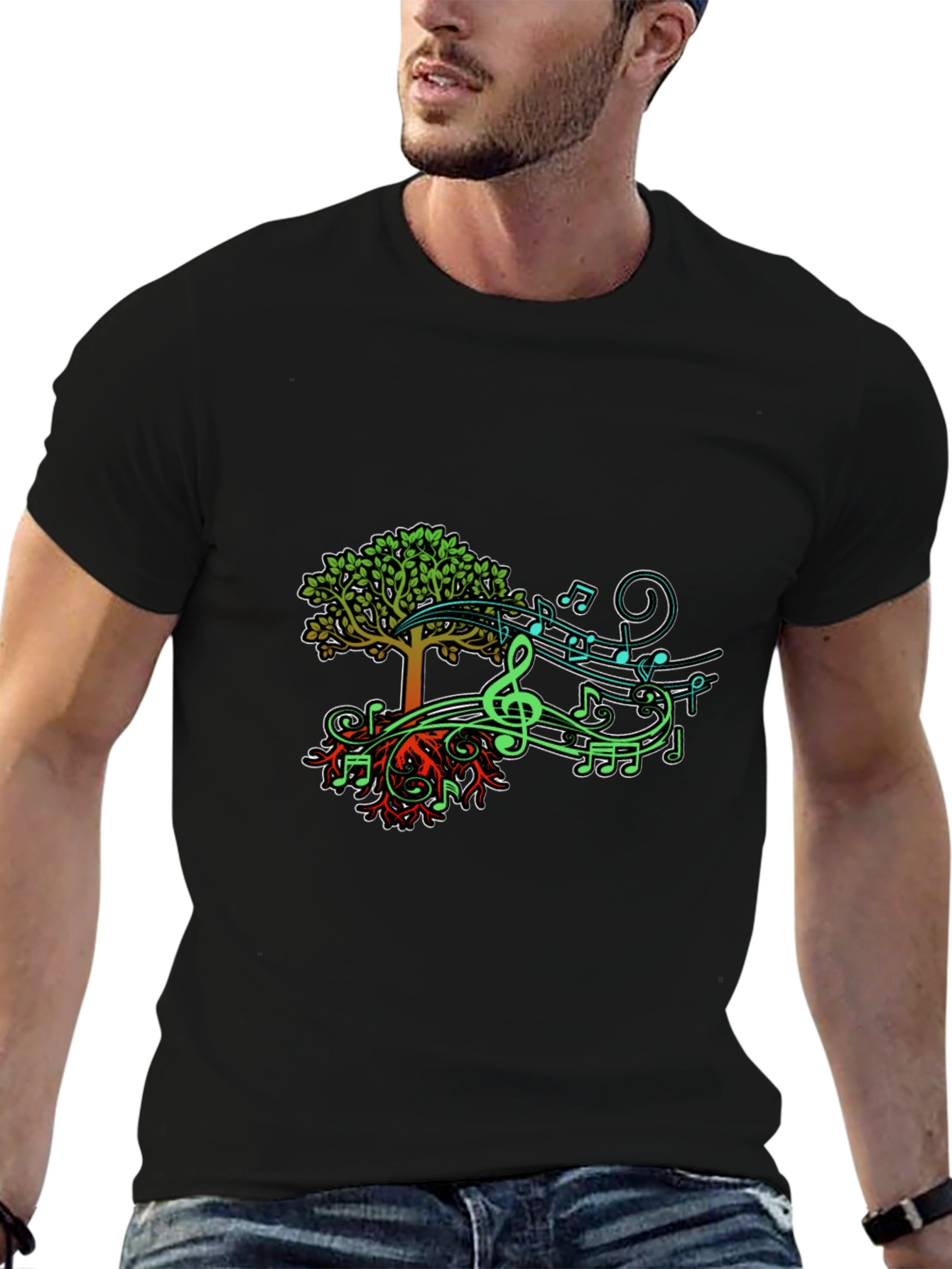 Musical Tree Graphic T-Shirt - Nature & Music