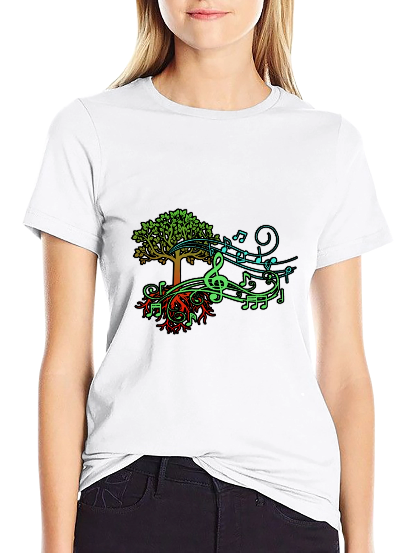 Musical Tree Graphic T-Shirt - Nature & Music
