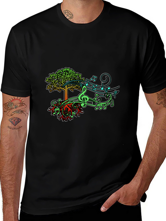 Musical Tree Graphic T-Shirt - Nature & Music