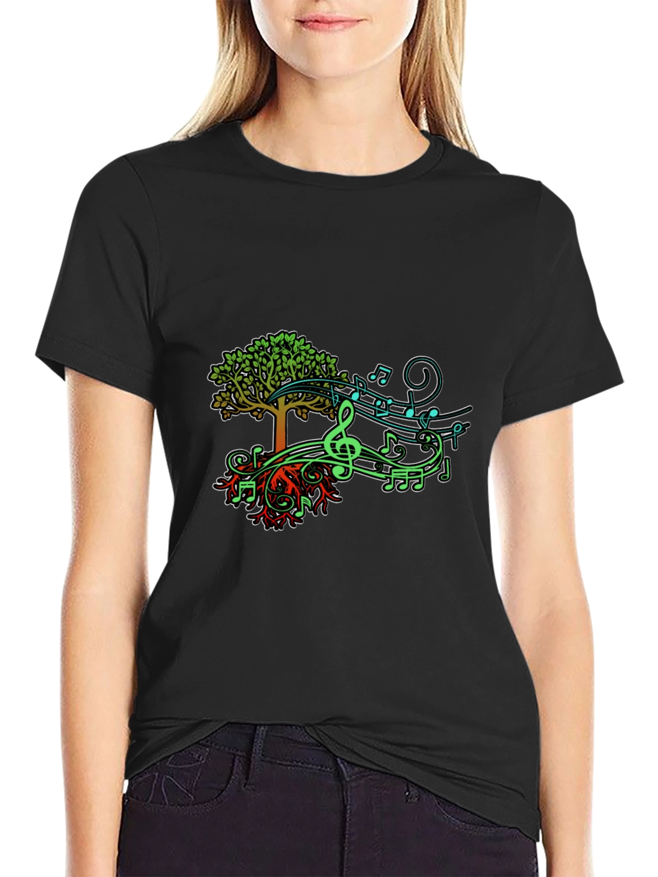 Musical Tree Graphic T-Shirt - Nature & Music