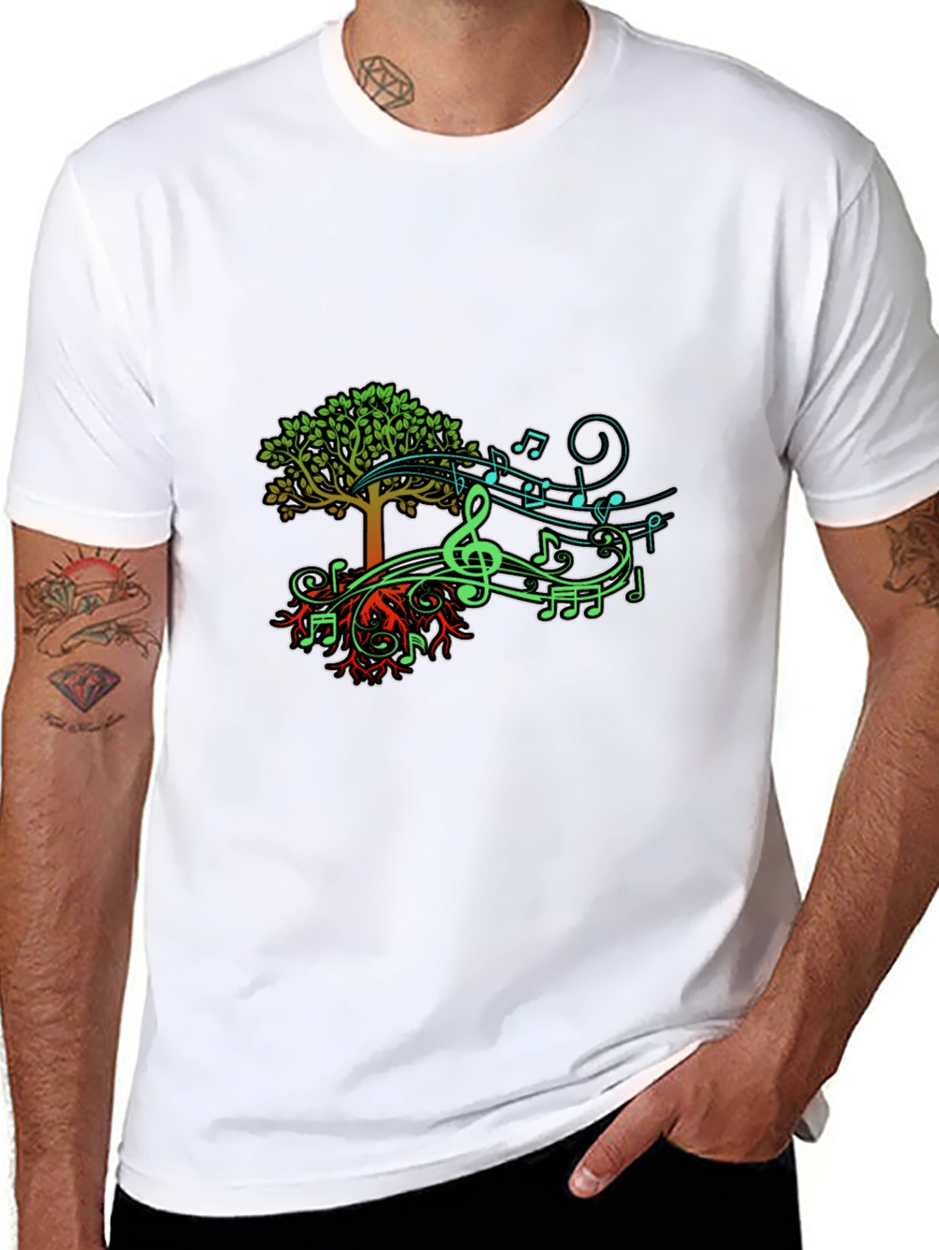 Musical Tree Graphic T-Shirt - Nature & Music