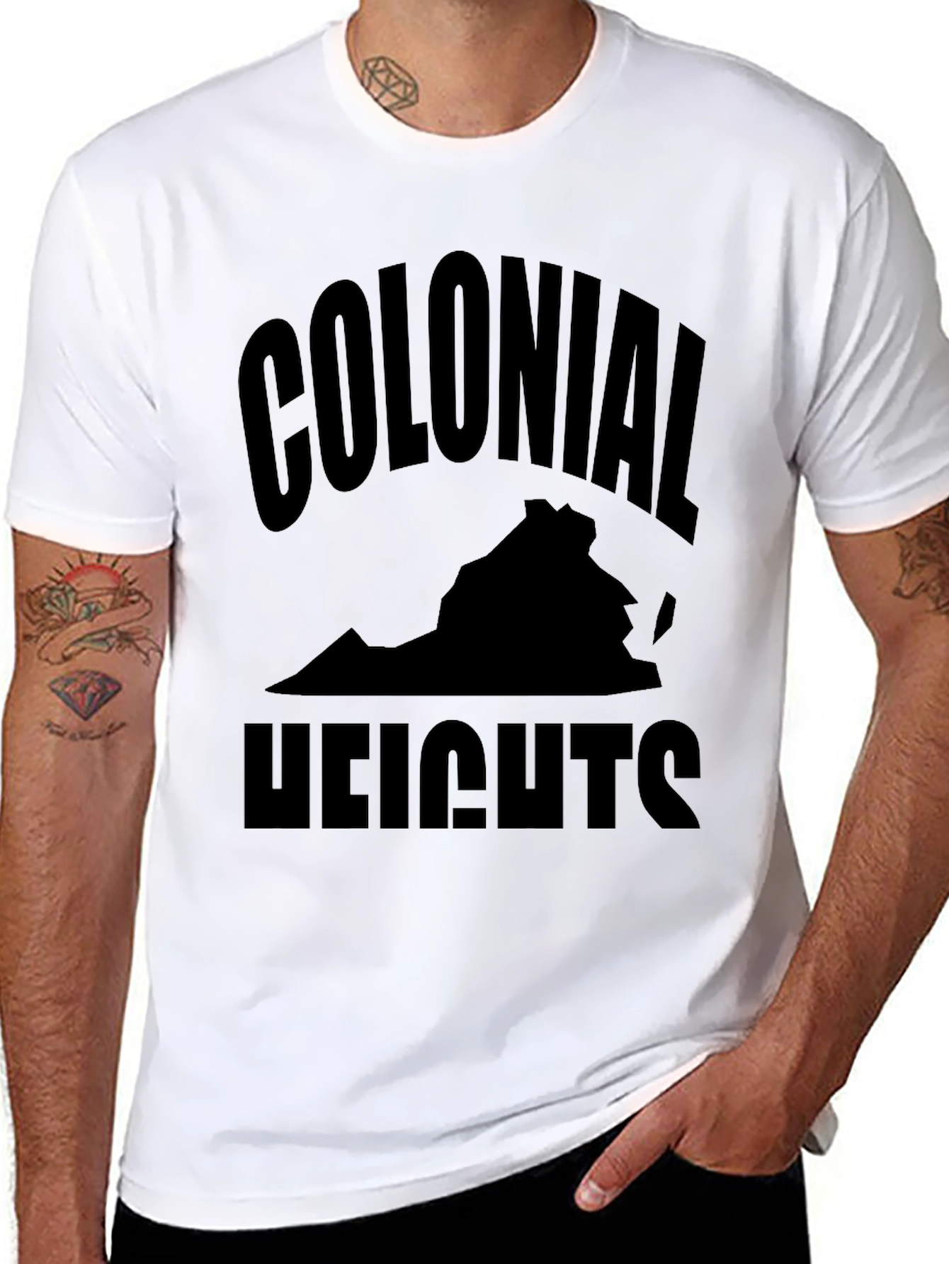 Colonial Heights Virginia Black Graphic T-Shirt